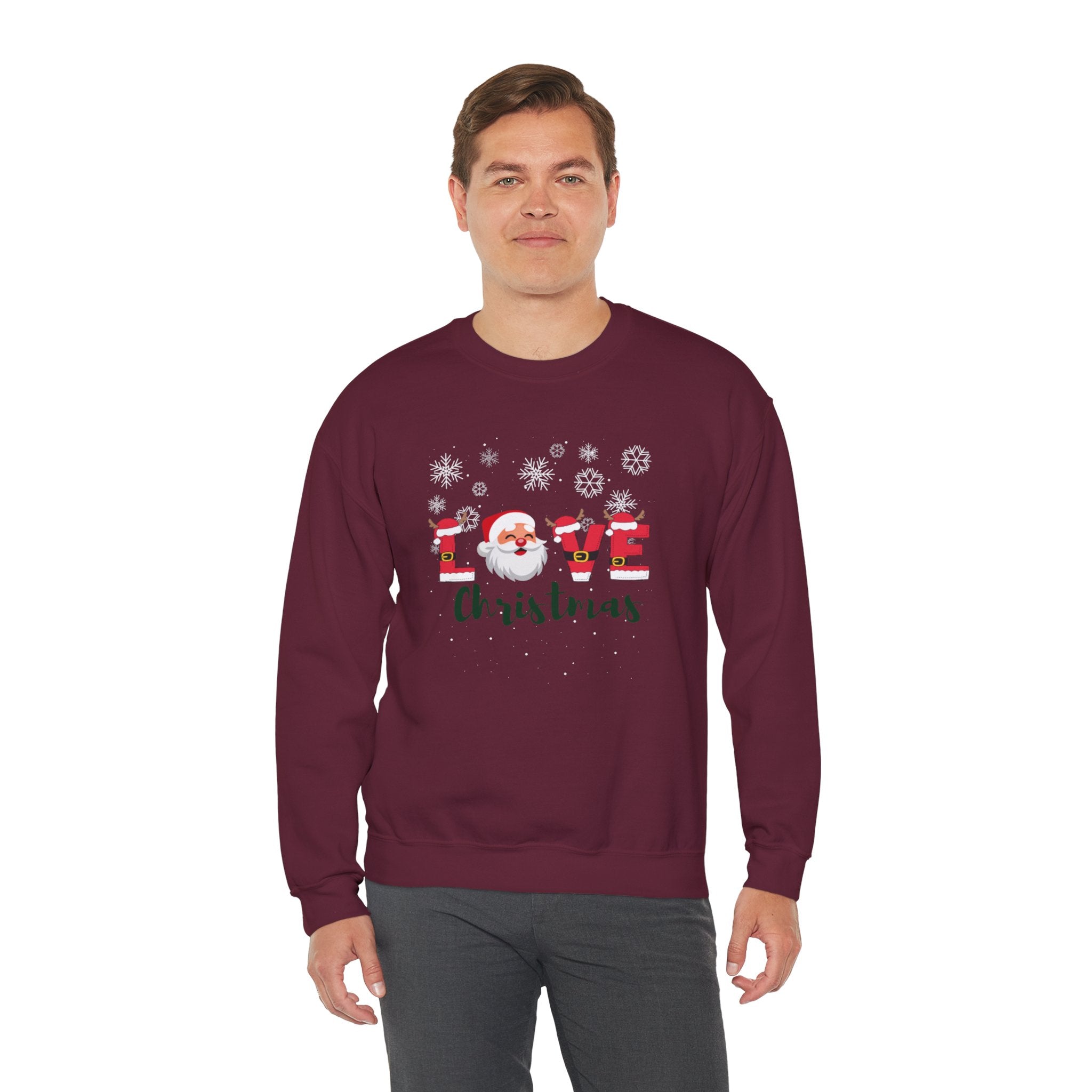 Santa Claus Loves Christmas Unisex Heavy Blend™ Crewneck Sweatshirt