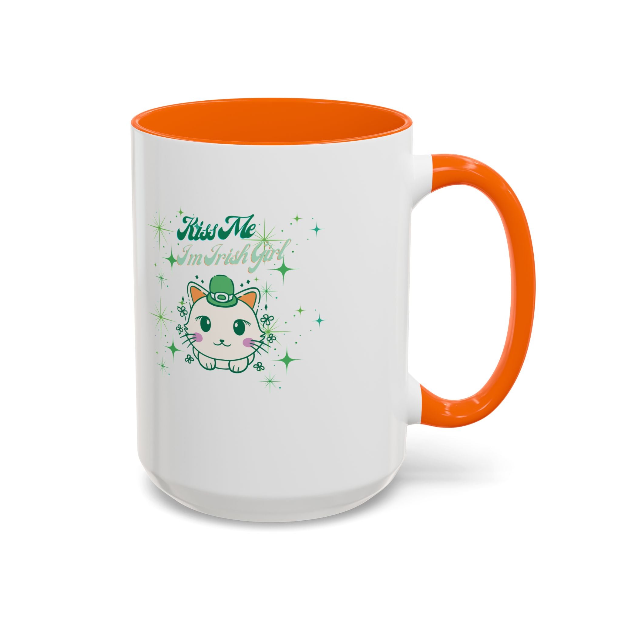 Kiss Me I'm Irish Cat  Accent Mug