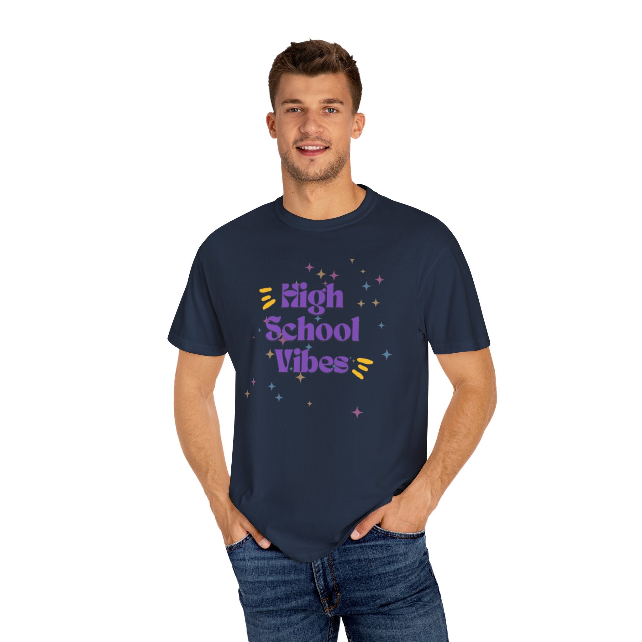 High School Vibes Unisex Garment-Dyed T-shirt