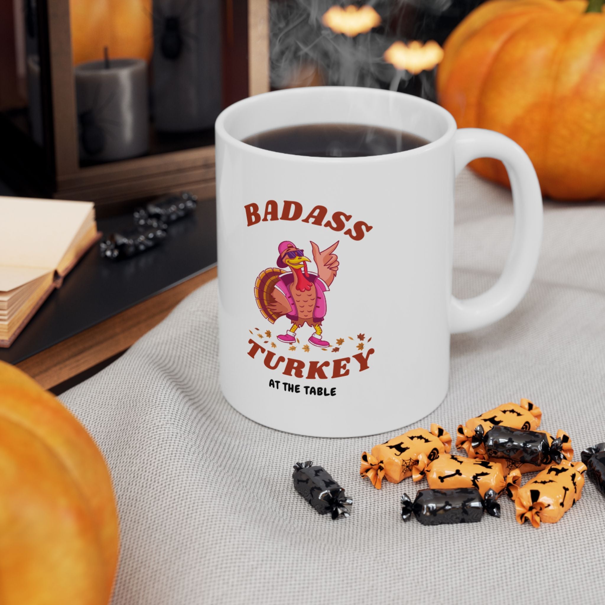 Badass Turkey Ceramic Mug, (11oz, 15oz)