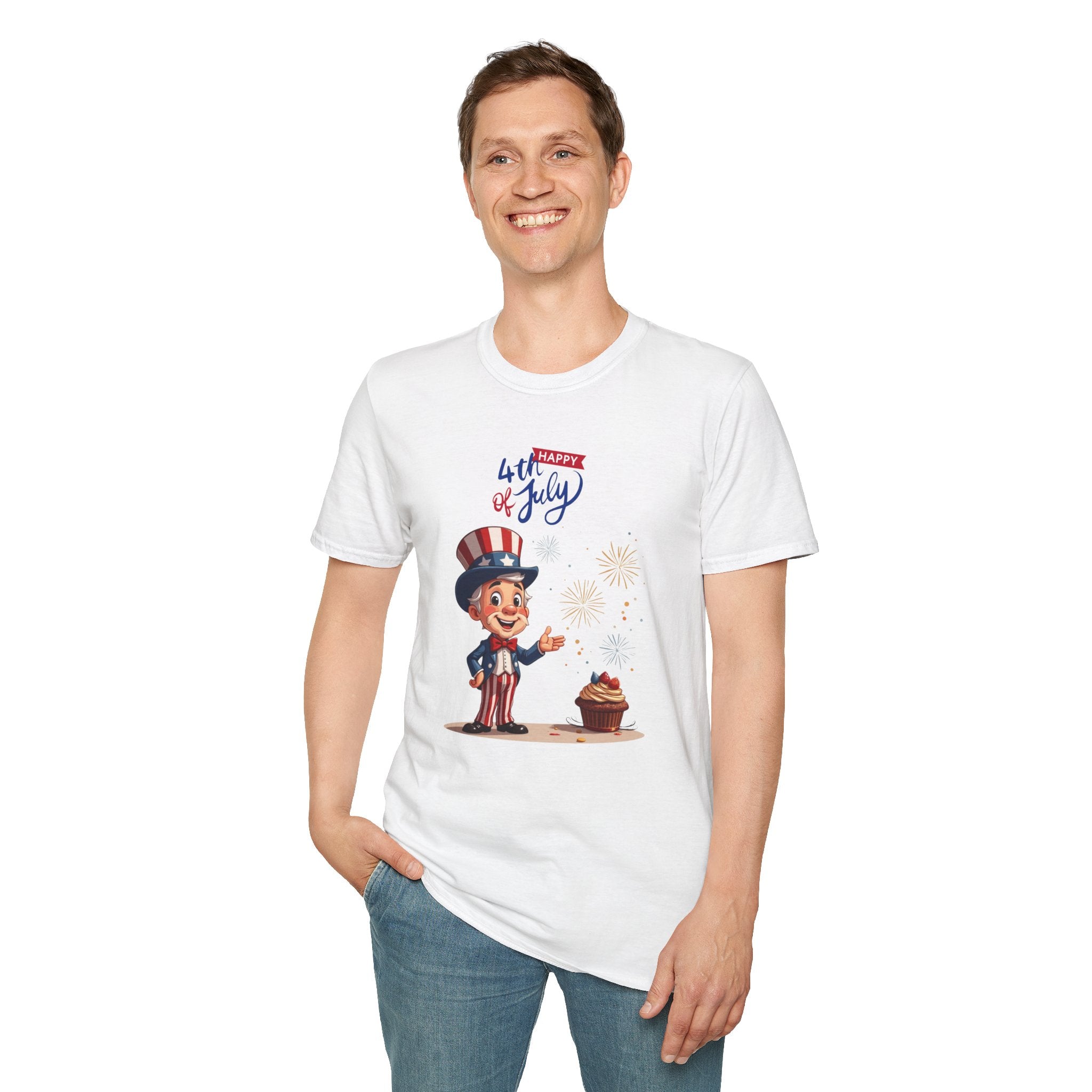 Uncle Sam Happy 4th of July Unisex Soft-style T-Shirt