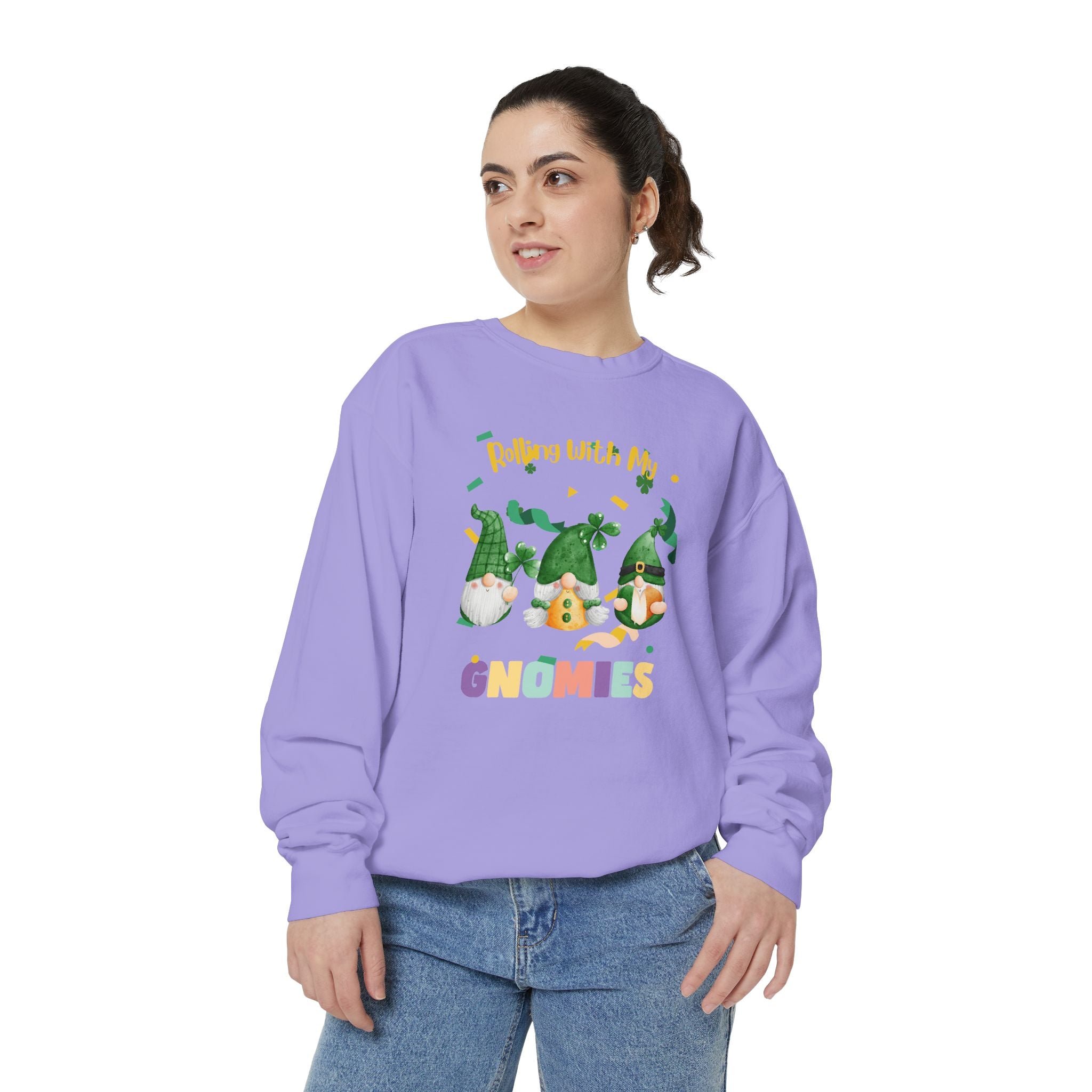 Rolling With My Gnomies Sweatshirt - Unisex Garment-Dyed Cozy Apparel