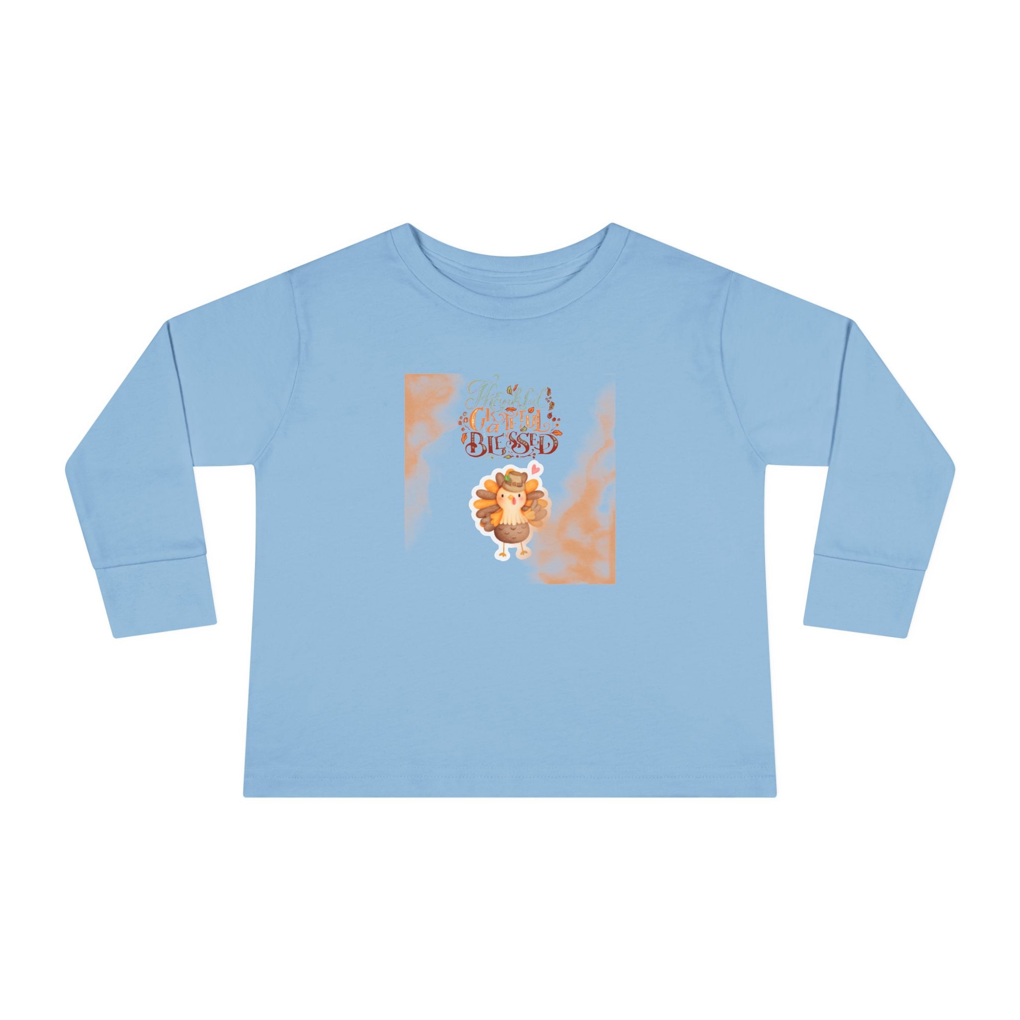 Thankful Grateful Blessed Toddler Long Sleeve Tee