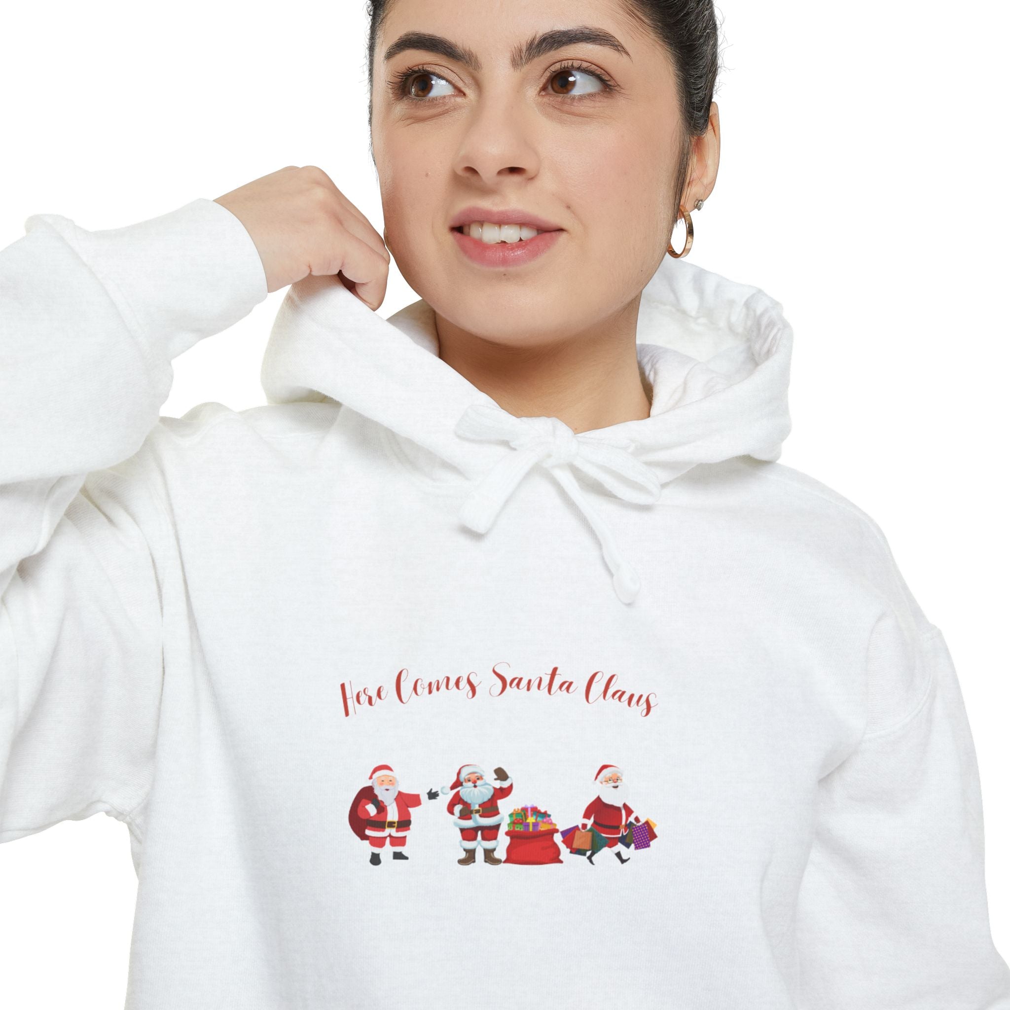 Here Comes Santa Claus Unisex Garment-Dyed Hoodie