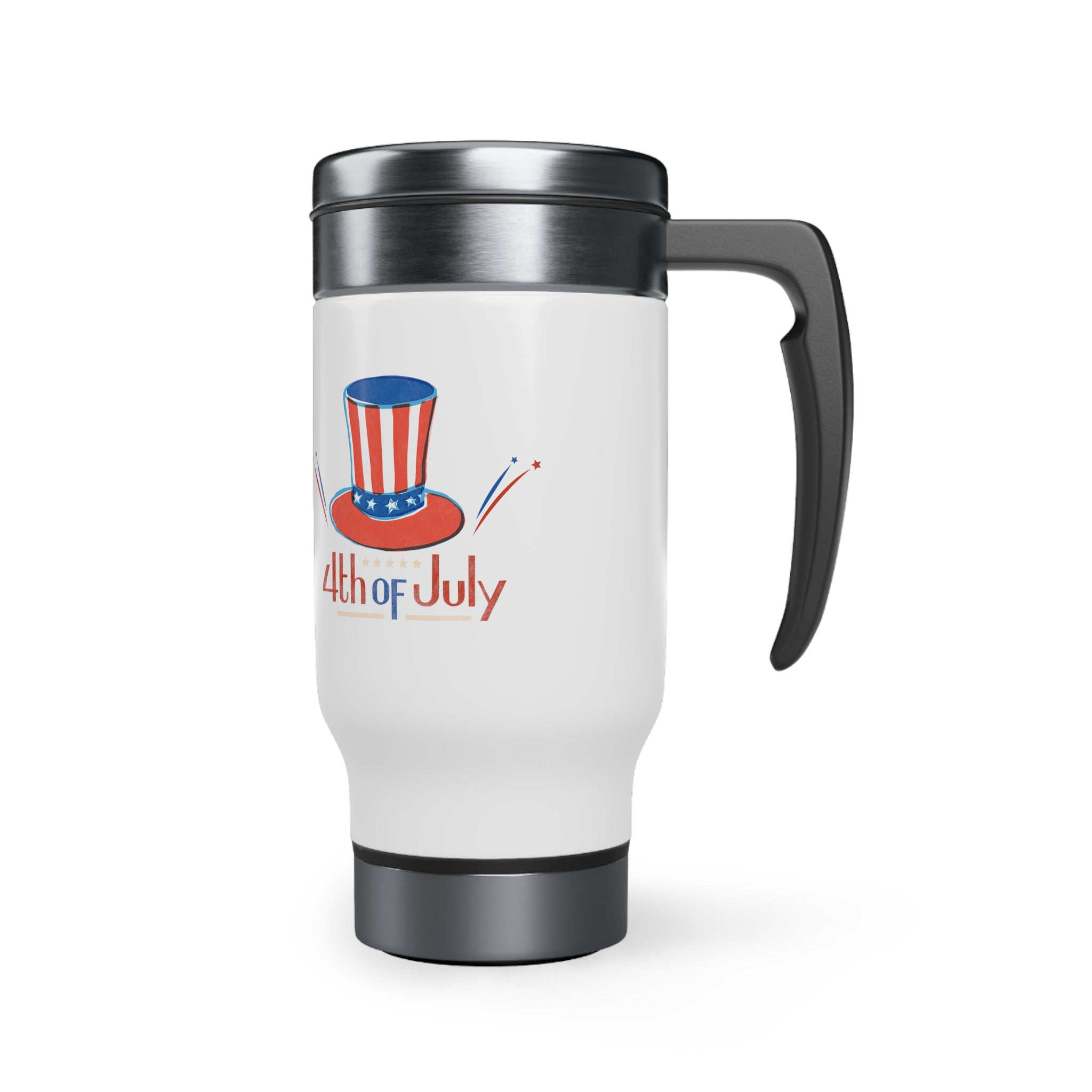 4th Of July Stainless Steel Travel Mug with Handle, 14oz