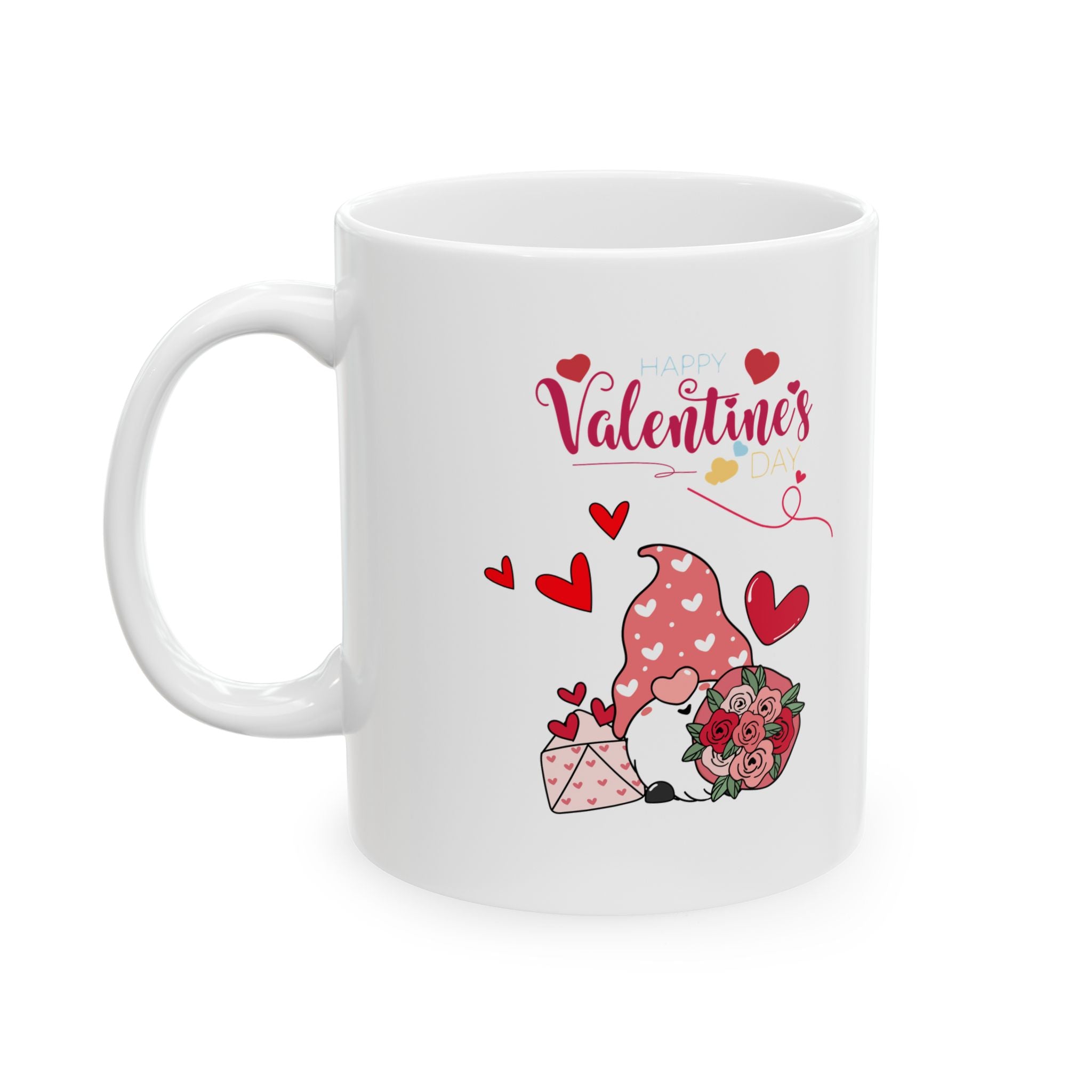 Gnome Valentine's Day Ceramic Mug, (11oz, 15oz)
