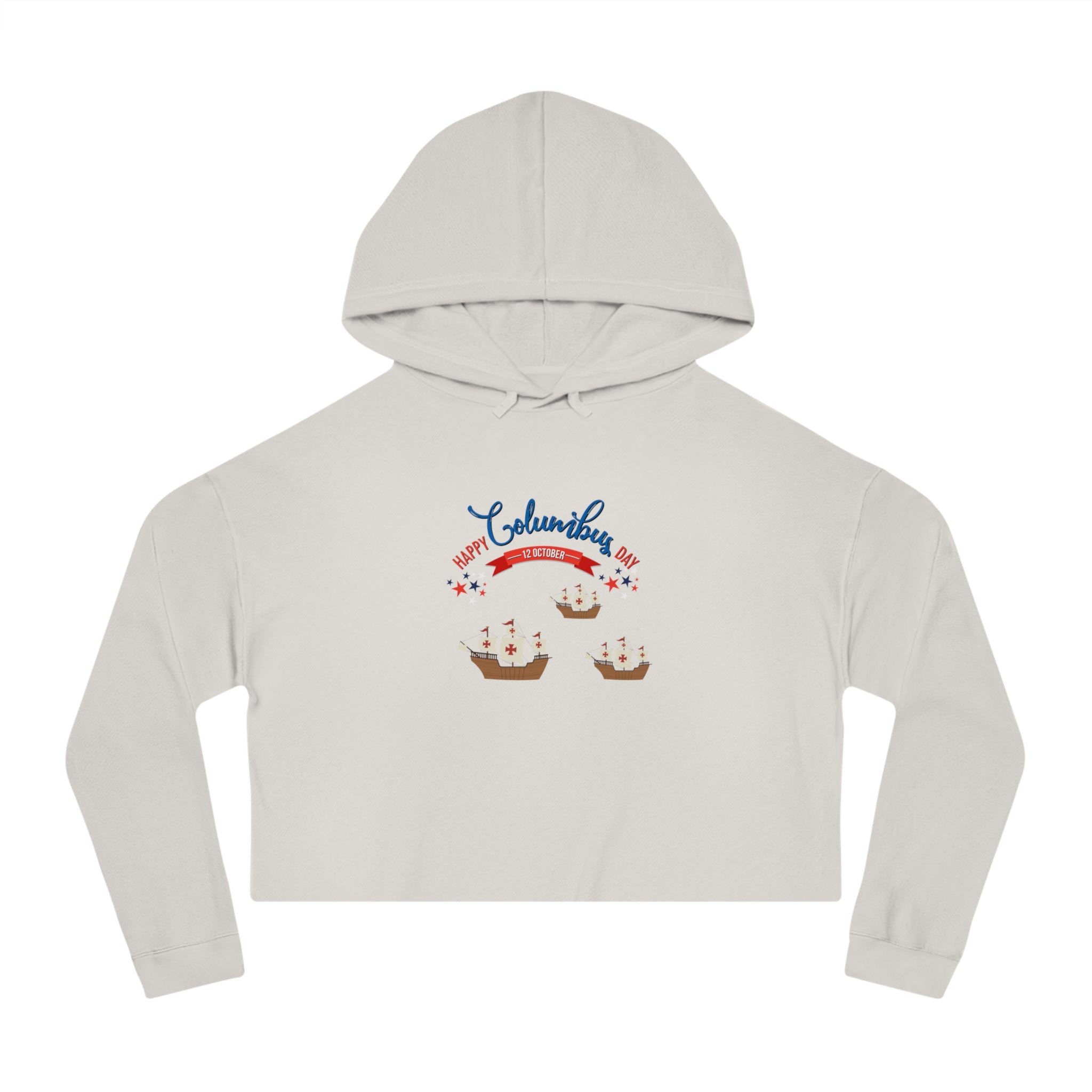 Happy Columbus Day Women’s Cropped Hooded Sweatshirt