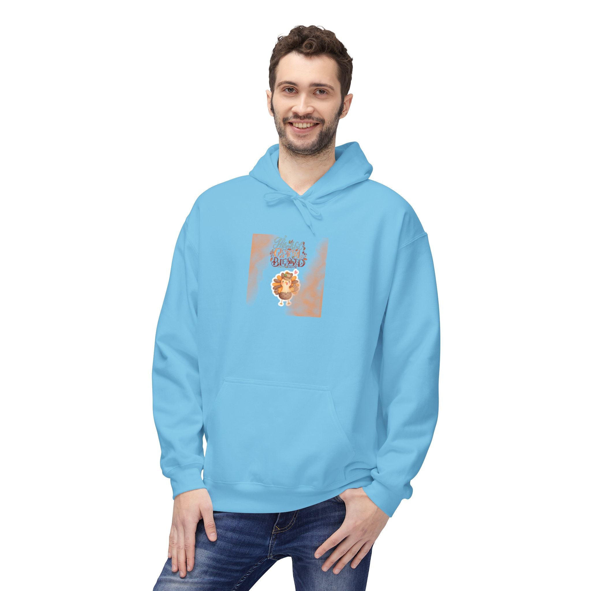 Thankful Grateful Blessed Unisex Midweight Softstyle Fleece Hoodie