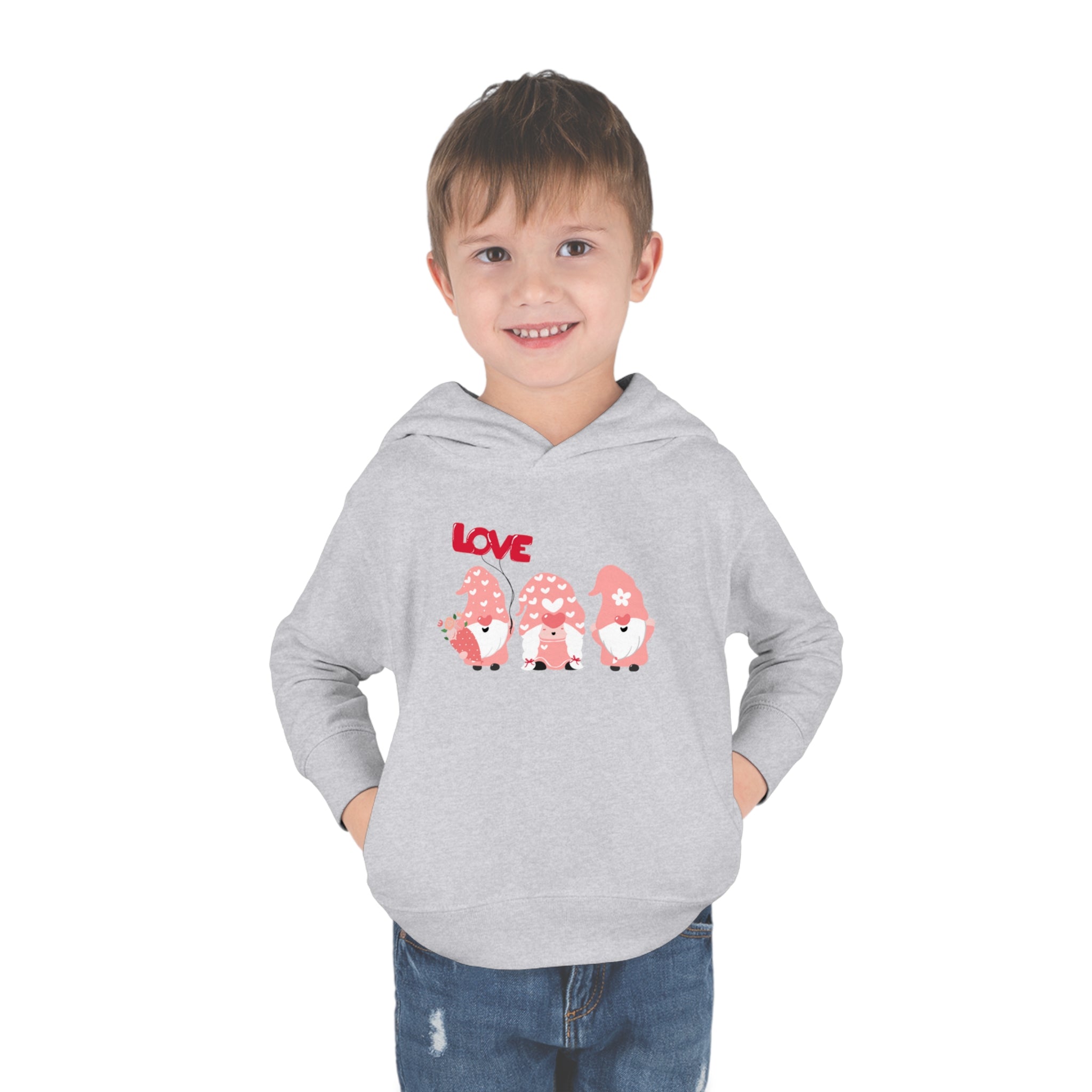 Love Gnome Day Toddler Pullover Fleece Hoodie