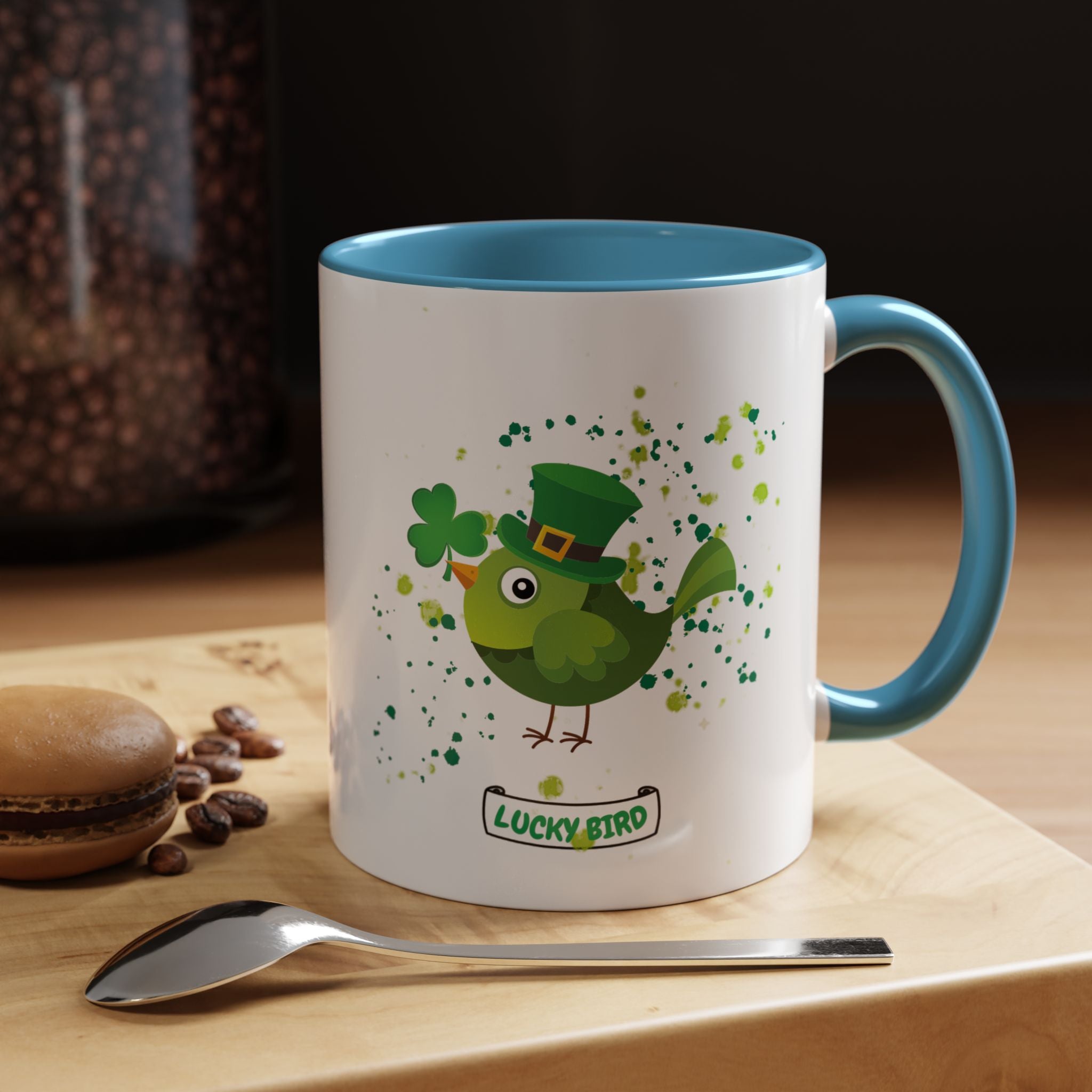 Lucky Bird St. Patrick's Day Coffee Mug - Green Accent 11/15oz