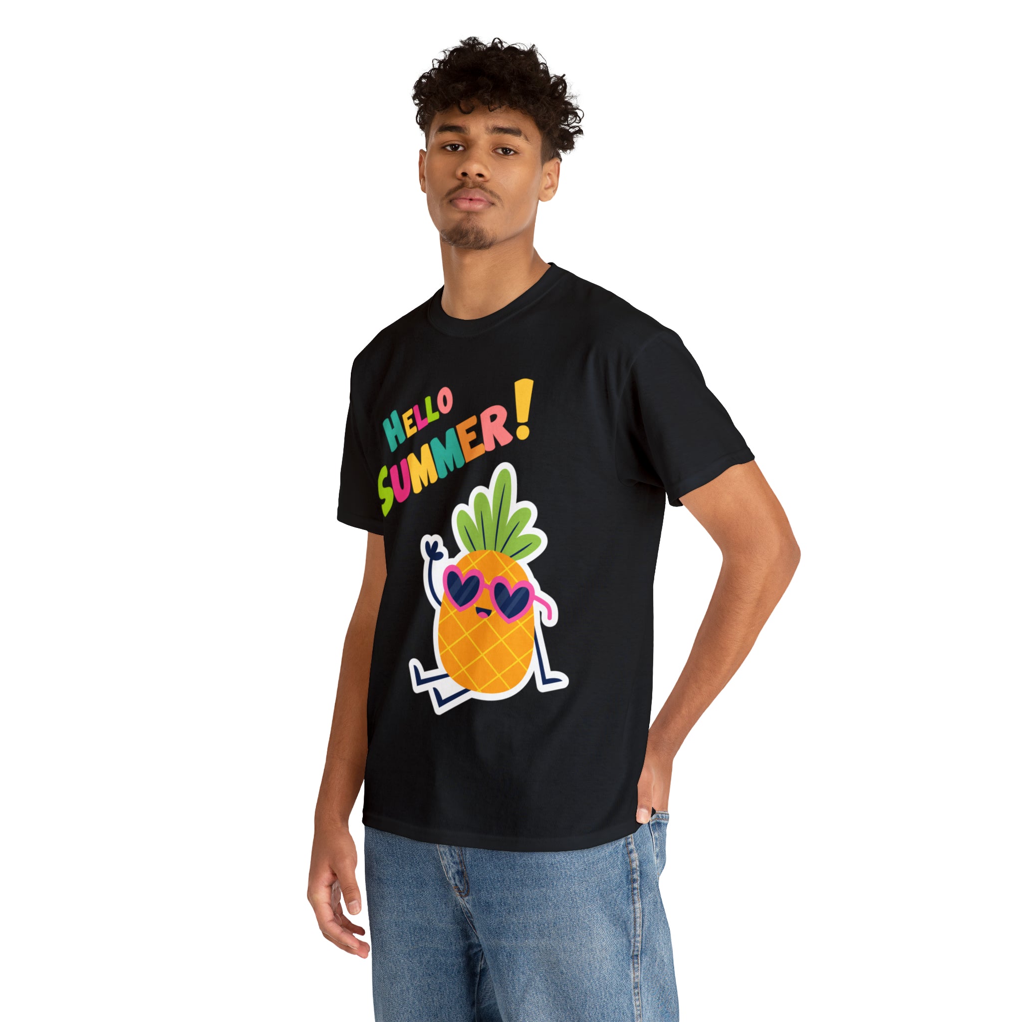 Hello Pineapple Summer Unisex Heavy Cotton Tee