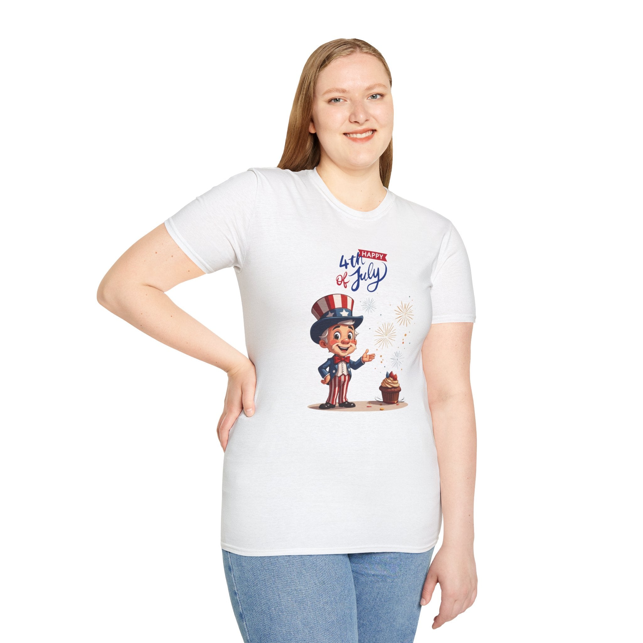 Uncle Sam Happy 4th of July Unisex Soft-style T-Shirt