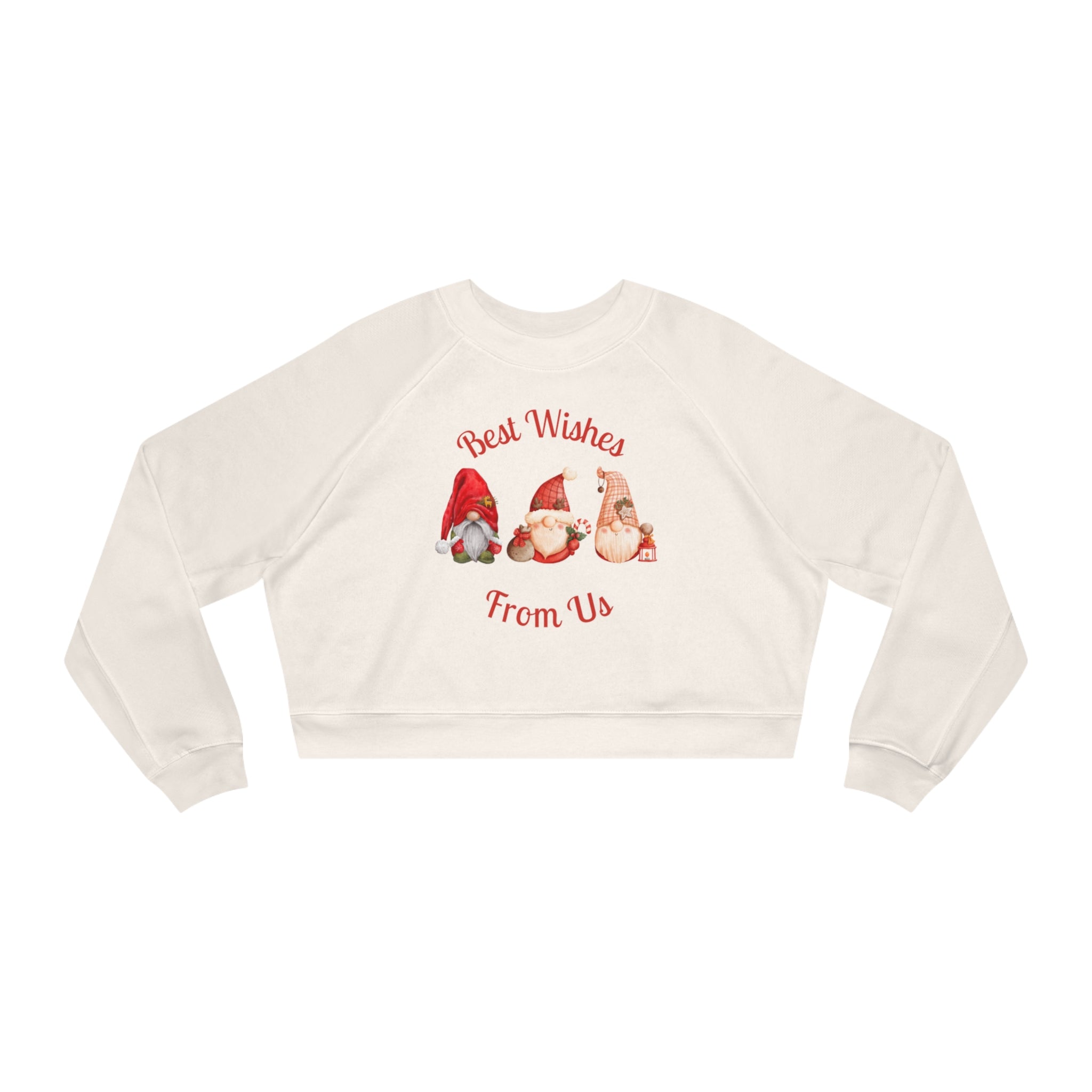 Gnome Best Wishes Women's Cropped Fleece Pullover