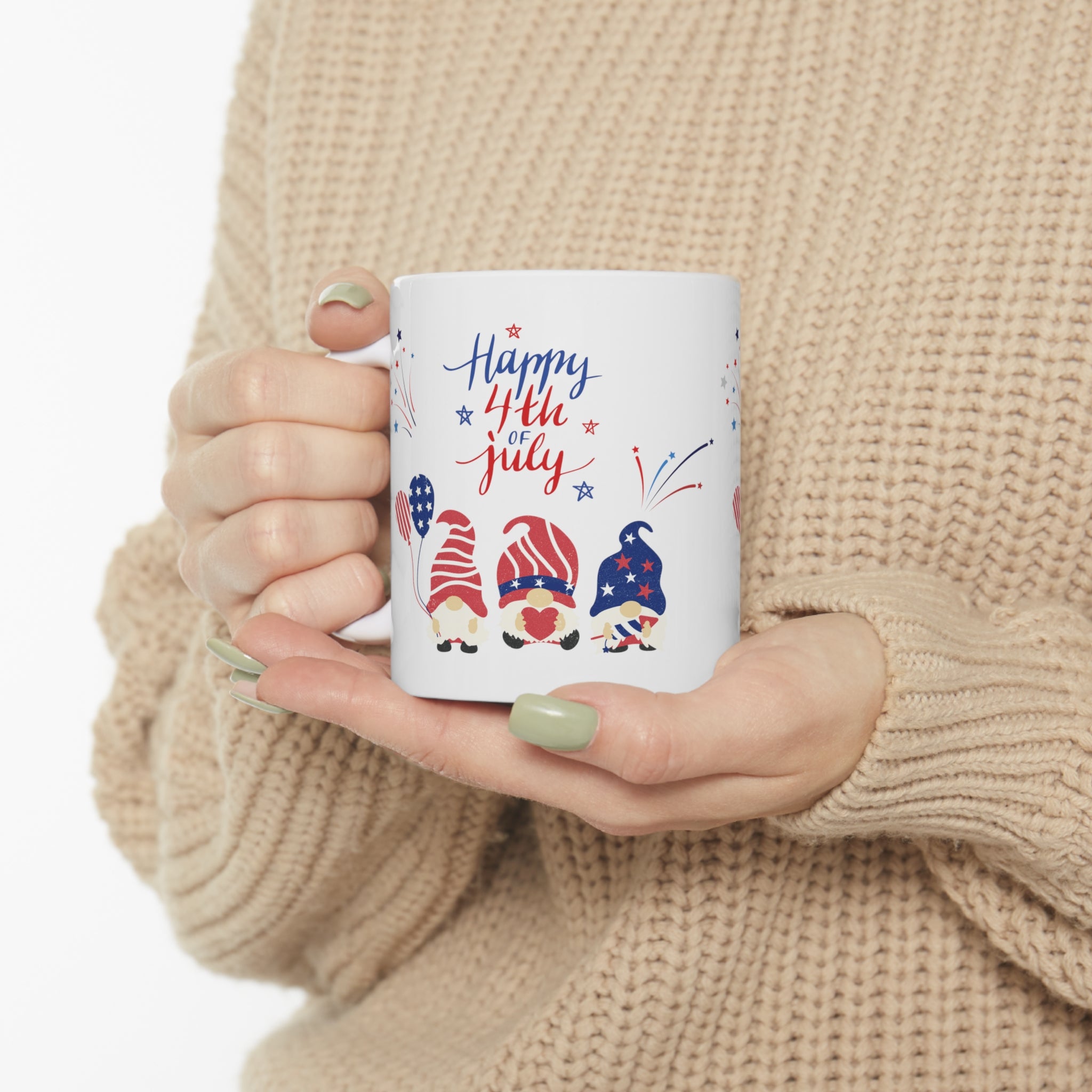 Happy 4th Of July Gnome Ceramic Mug 11oz