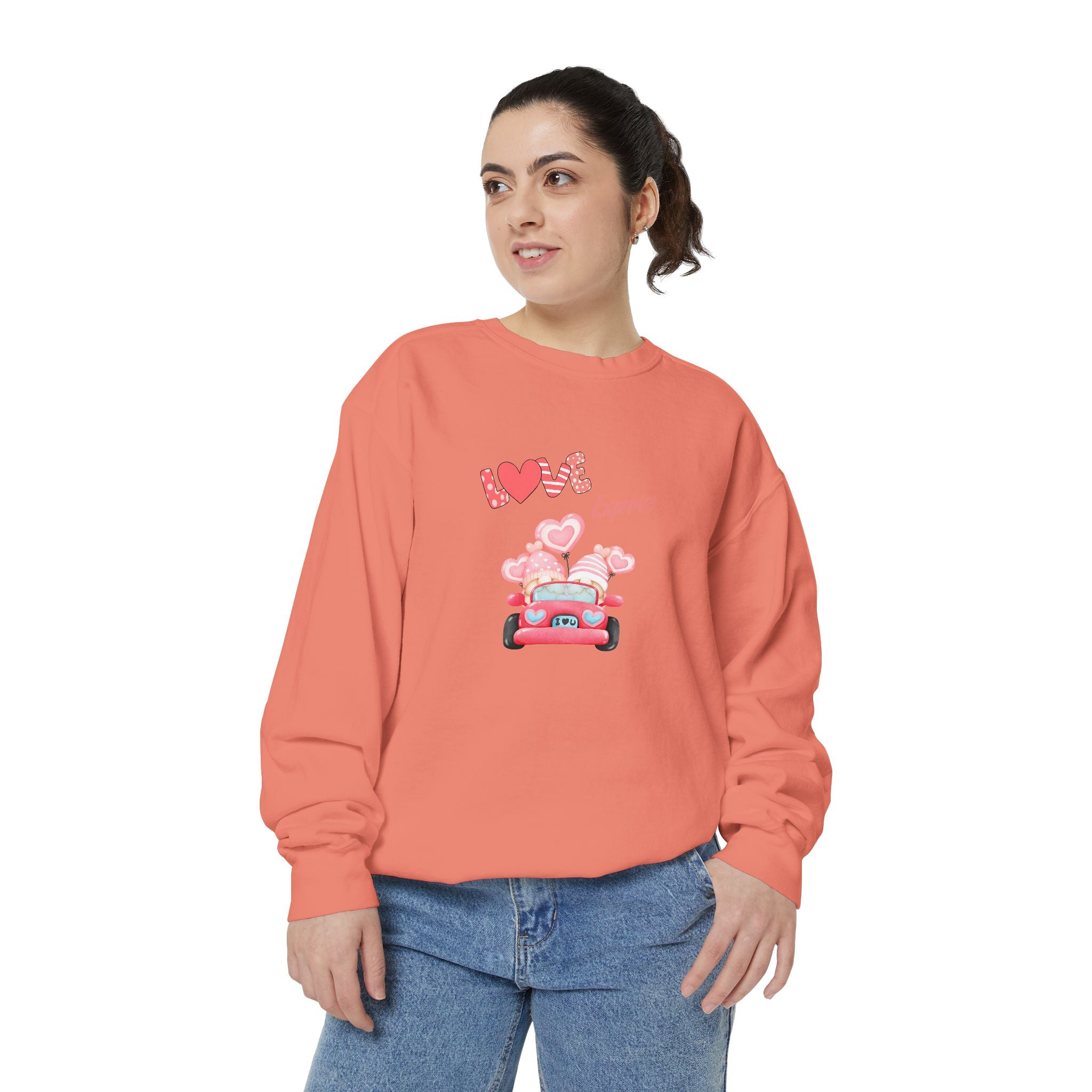 Love Express Unisex Garment-Dyed Sweatshirt