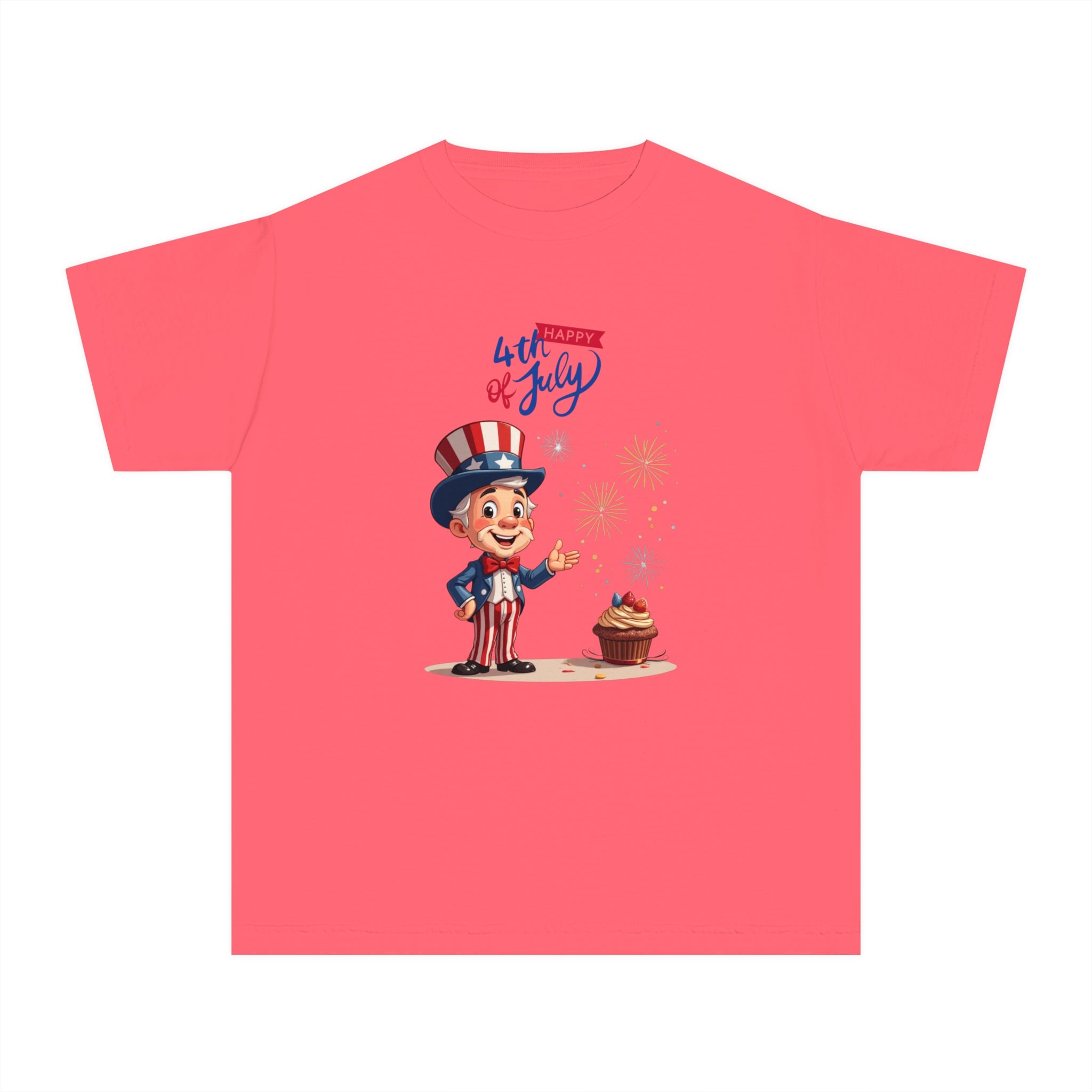 Uncle Sam Happy 4th of July Youth Midweight Tee