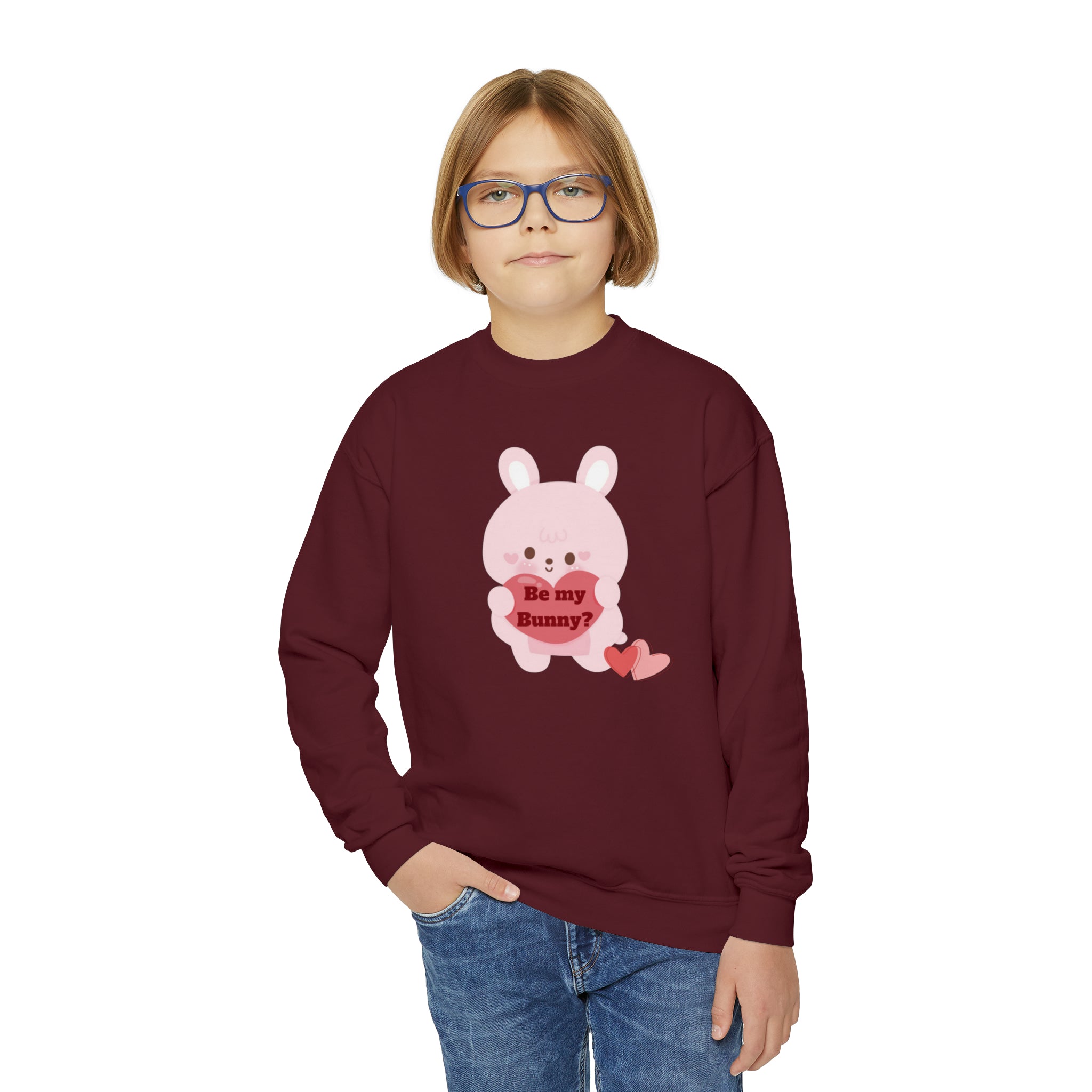 V-Day Bunny Youth Crewneck Sweatshirt