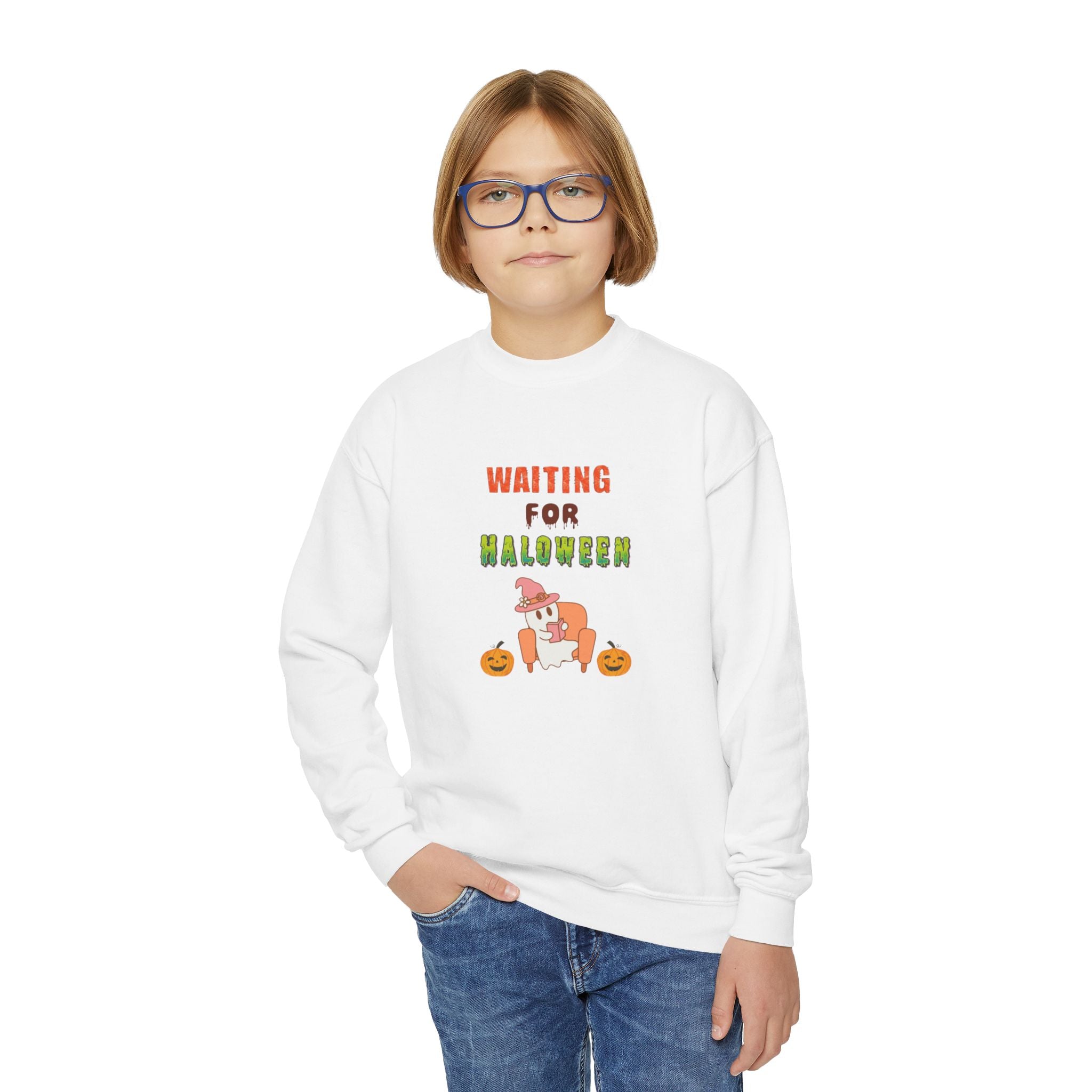 Waiting For Halloween Youth Crewneck Sweatshirt