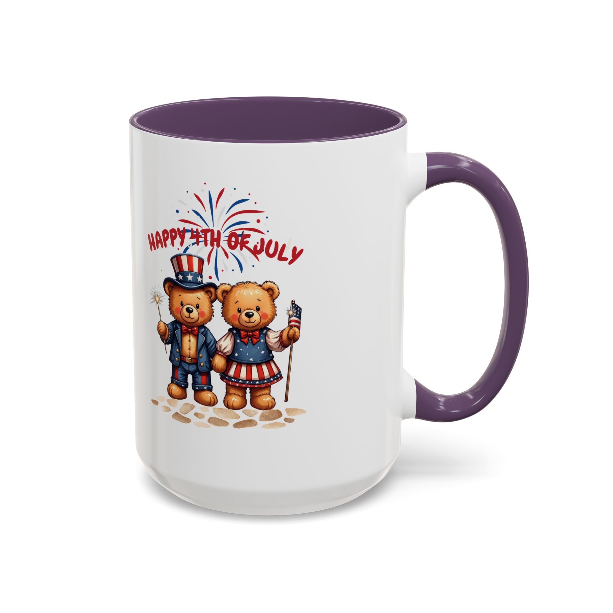 Happy 4th of July Teddy Bear Couple Coffee Mug