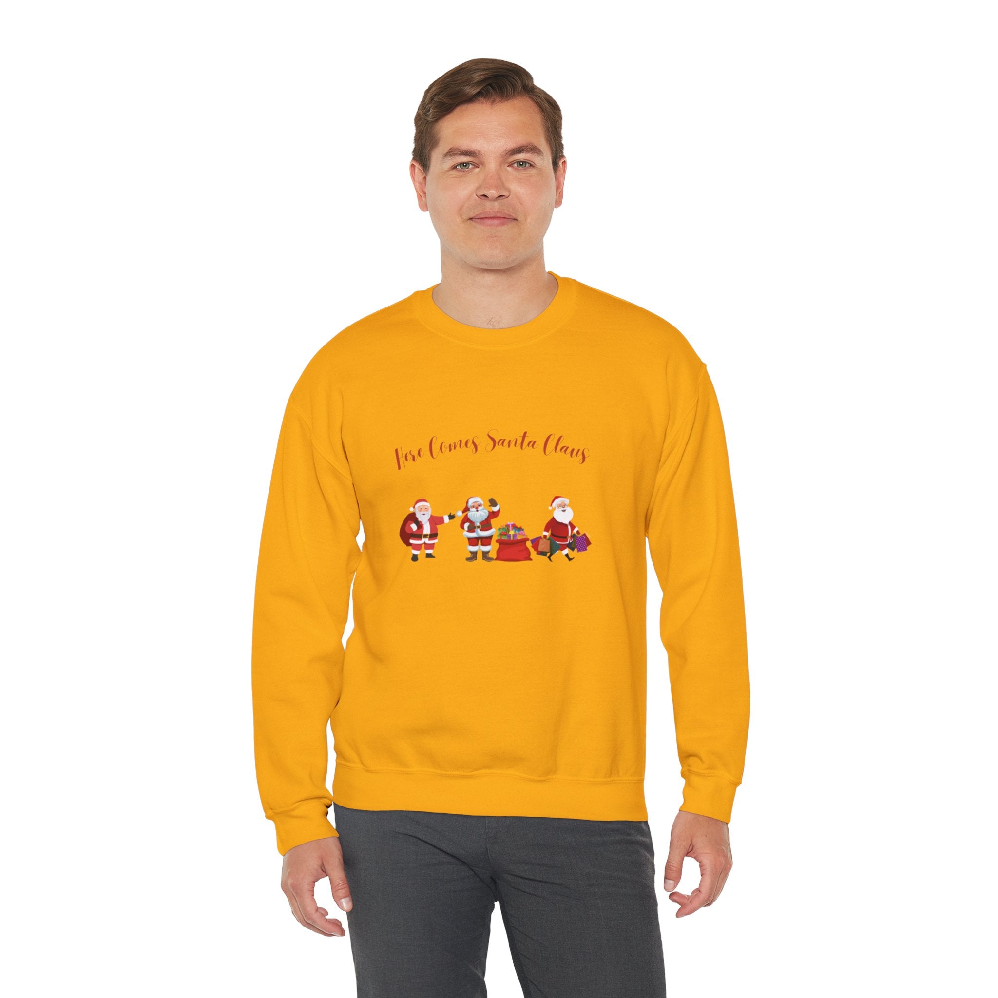 Here Comes Santa Claus Unisex Heavy Blend™ Crewneck Sweatshirt