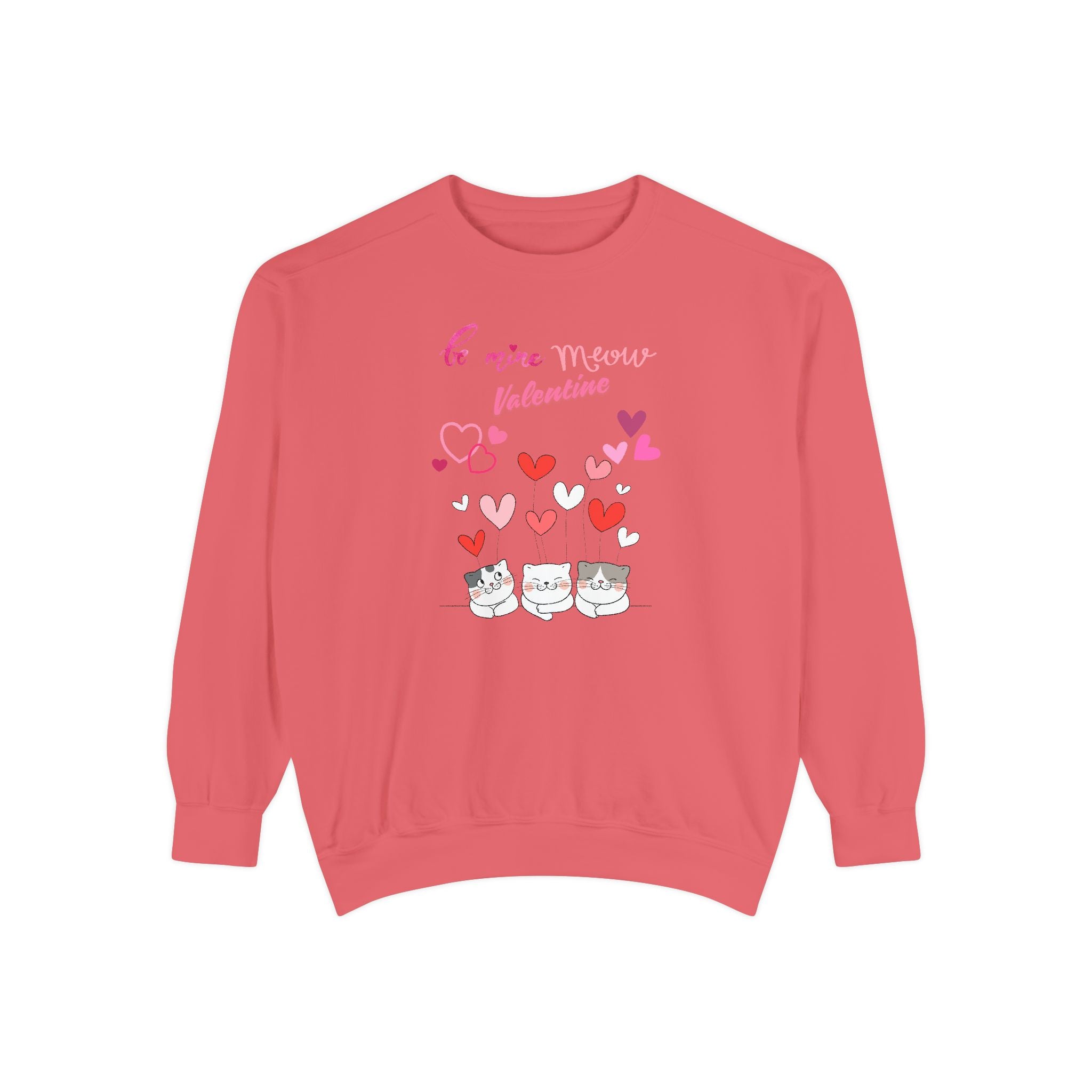 Meow Valentine's Day Unisex Garment-Dyed Sweatshirt