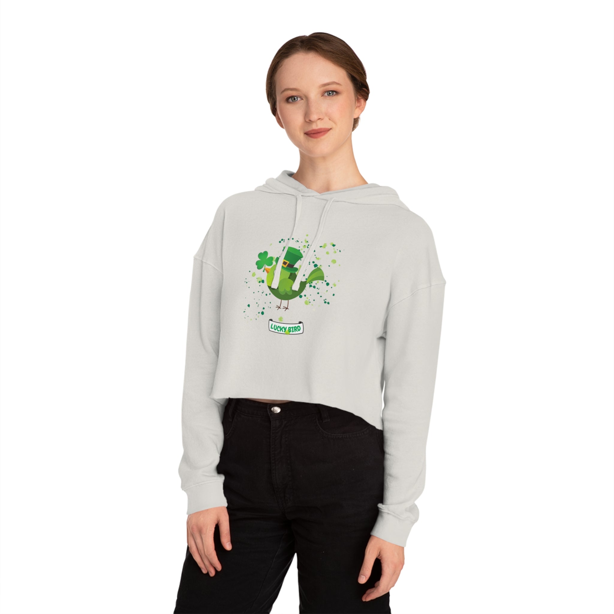 Lucky Bird Women’s Cropped Hooded Sweatshirt
