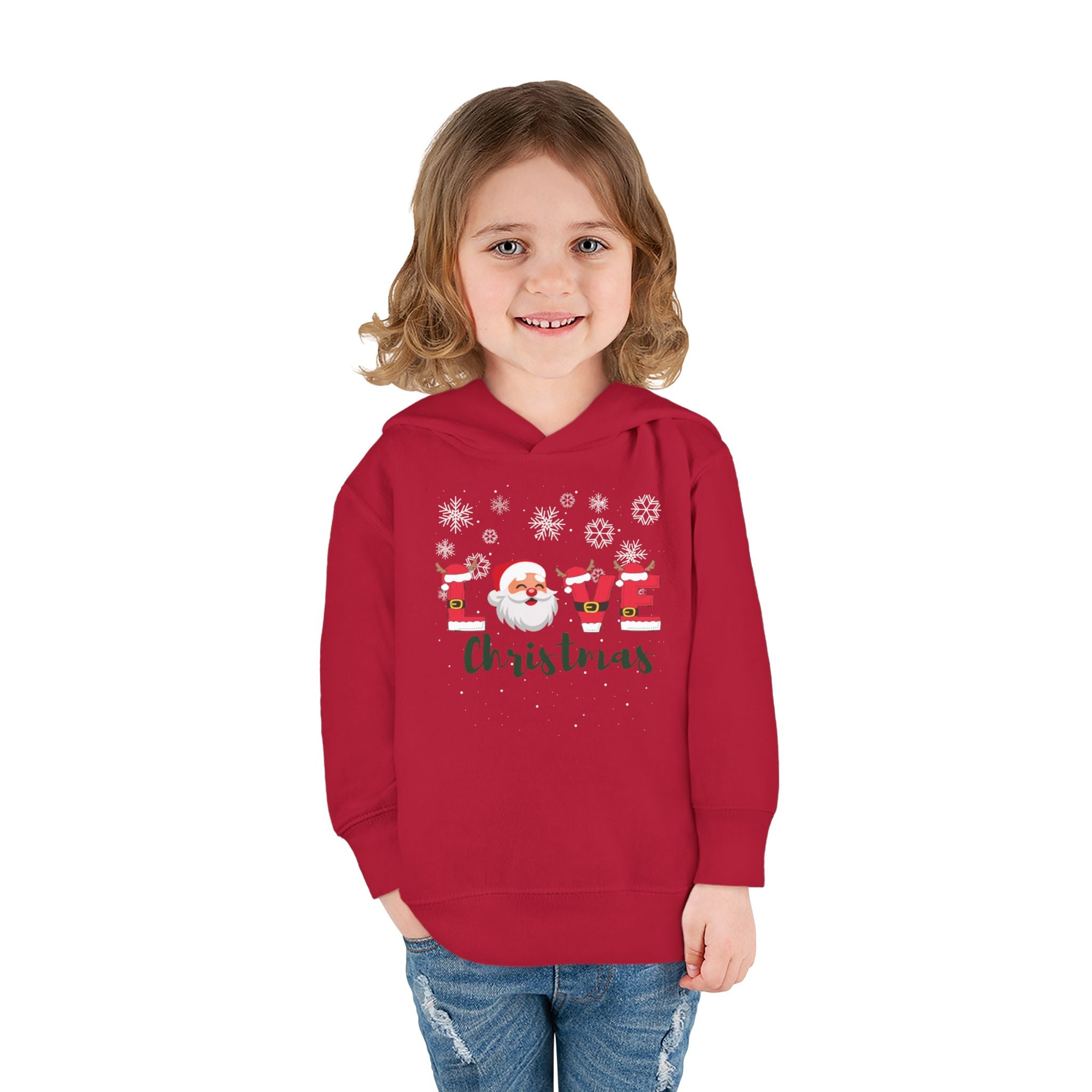 Santa Claus Loves Christmas Toddler Pullover Fleece Hoodie