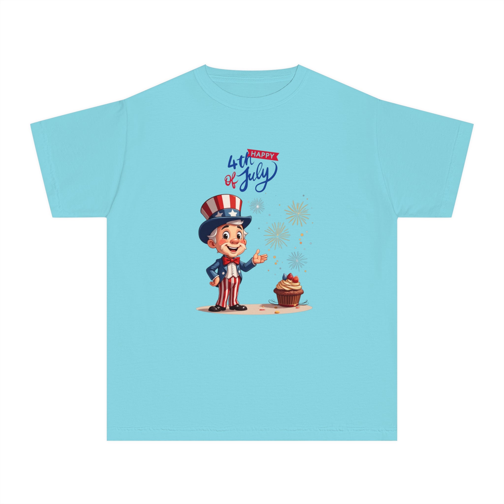 Uncle Sam Happy 4th of July Youth Midweight Tee
