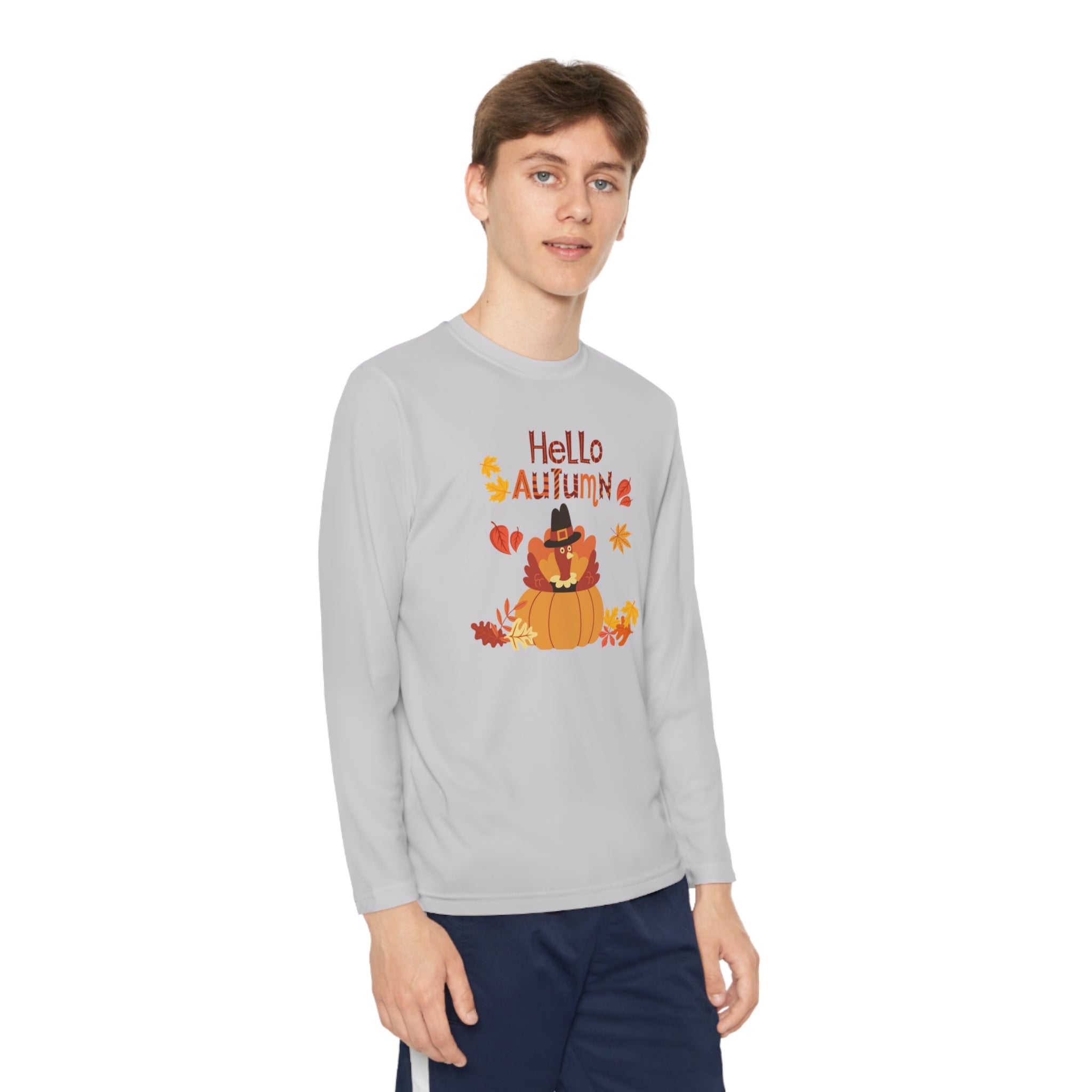 Hello Autumn Youth Long Sleeve Competitor Tee