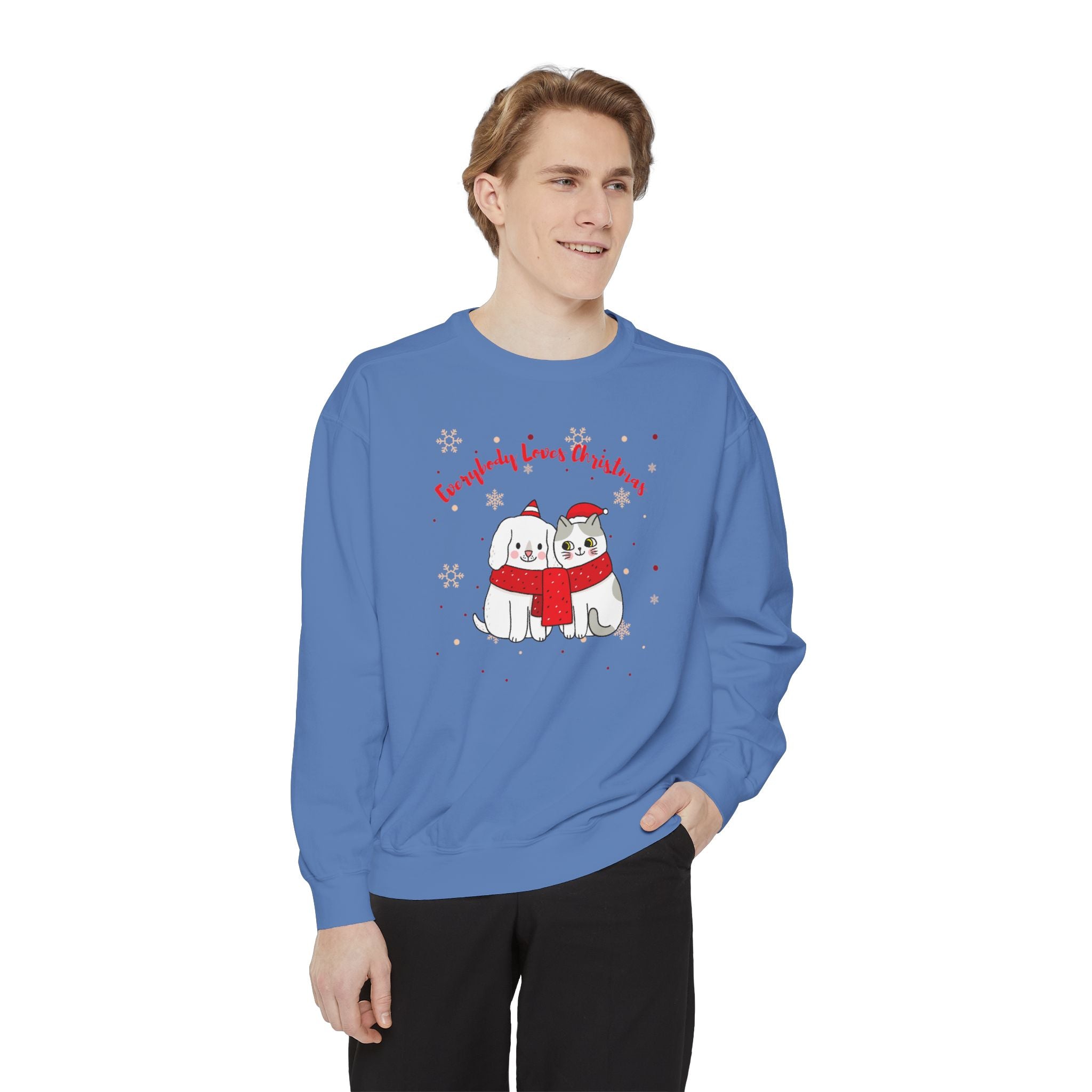 Everybody Loves Christmas Unisex Garment-Dyed Sweatshirt