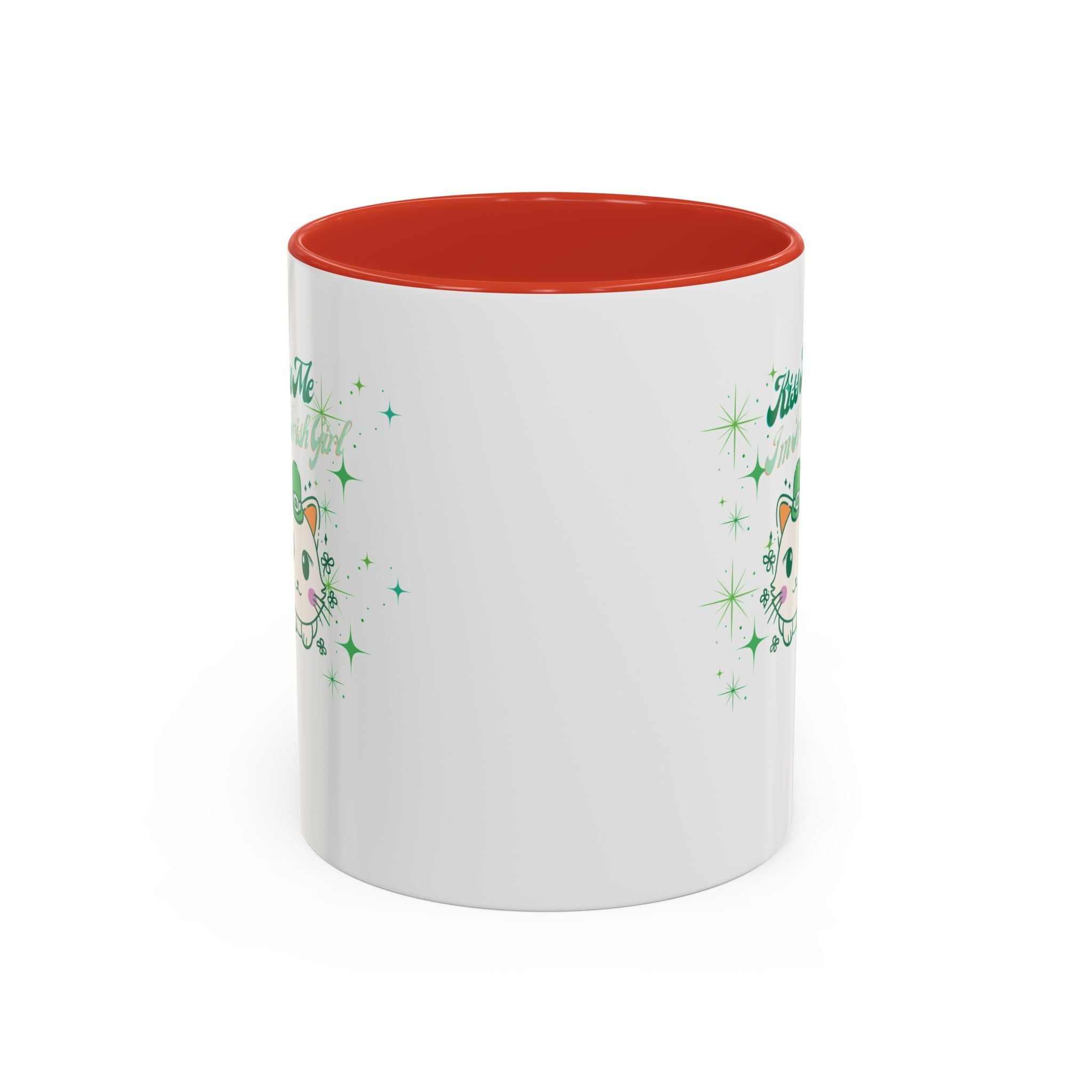 Kiss Me I'm Irish Cat  Accent Mug