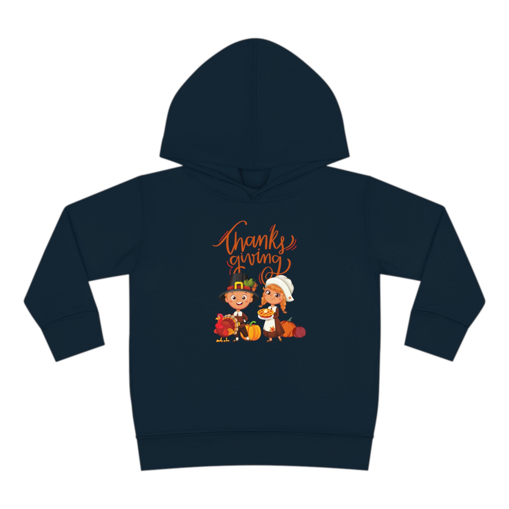 Happy Thanksgiving Toddler Pullover Fleece Hoodie