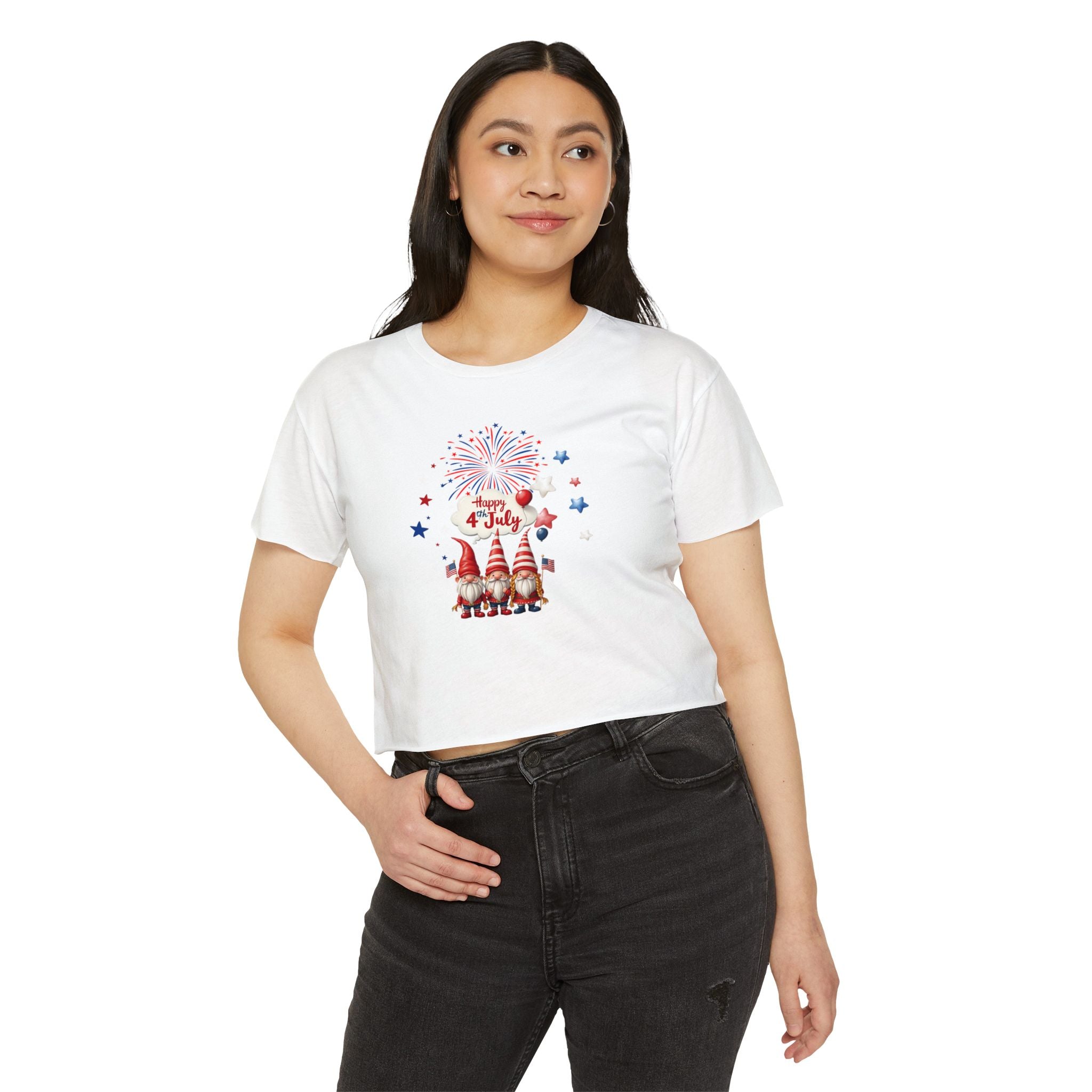 Gnome July 4th  Crop Top