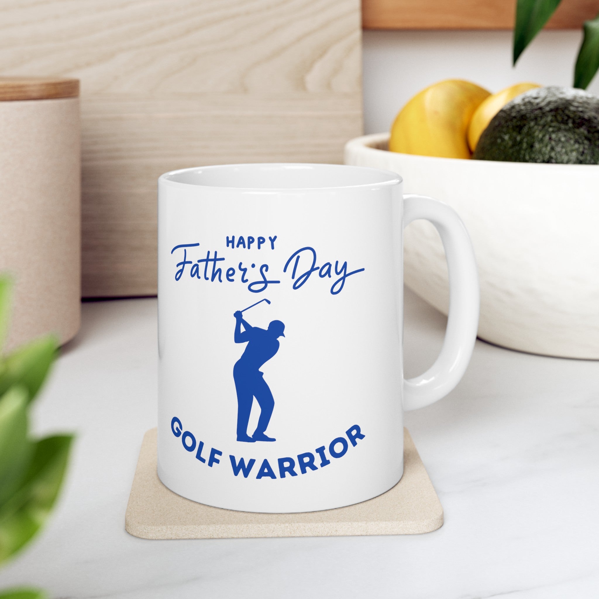 Happy Father's Say Golf Warrior Ceramic Mug, (11oz, 15oz)