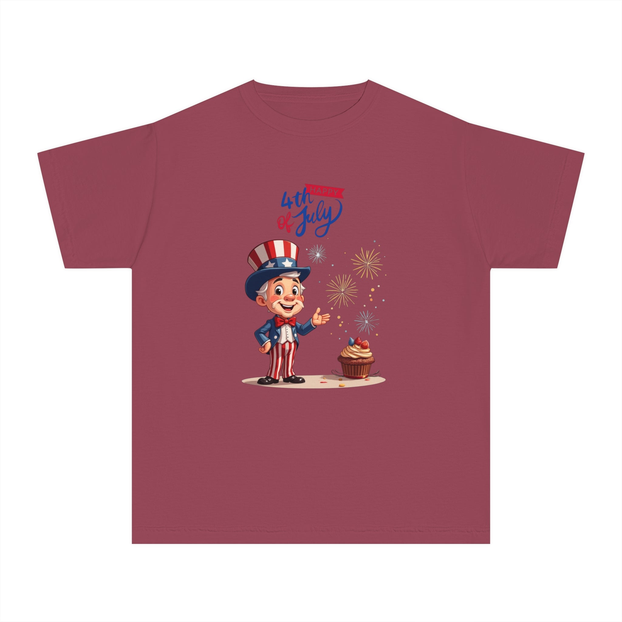 Uncle Sam Happy 4th of July Youth Midweight Tee