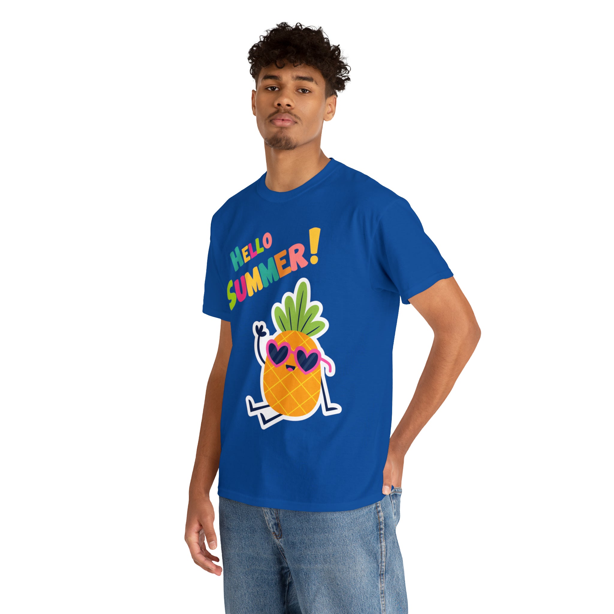 Hello Pineapple Summer Unisex Heavy Cotton Tee