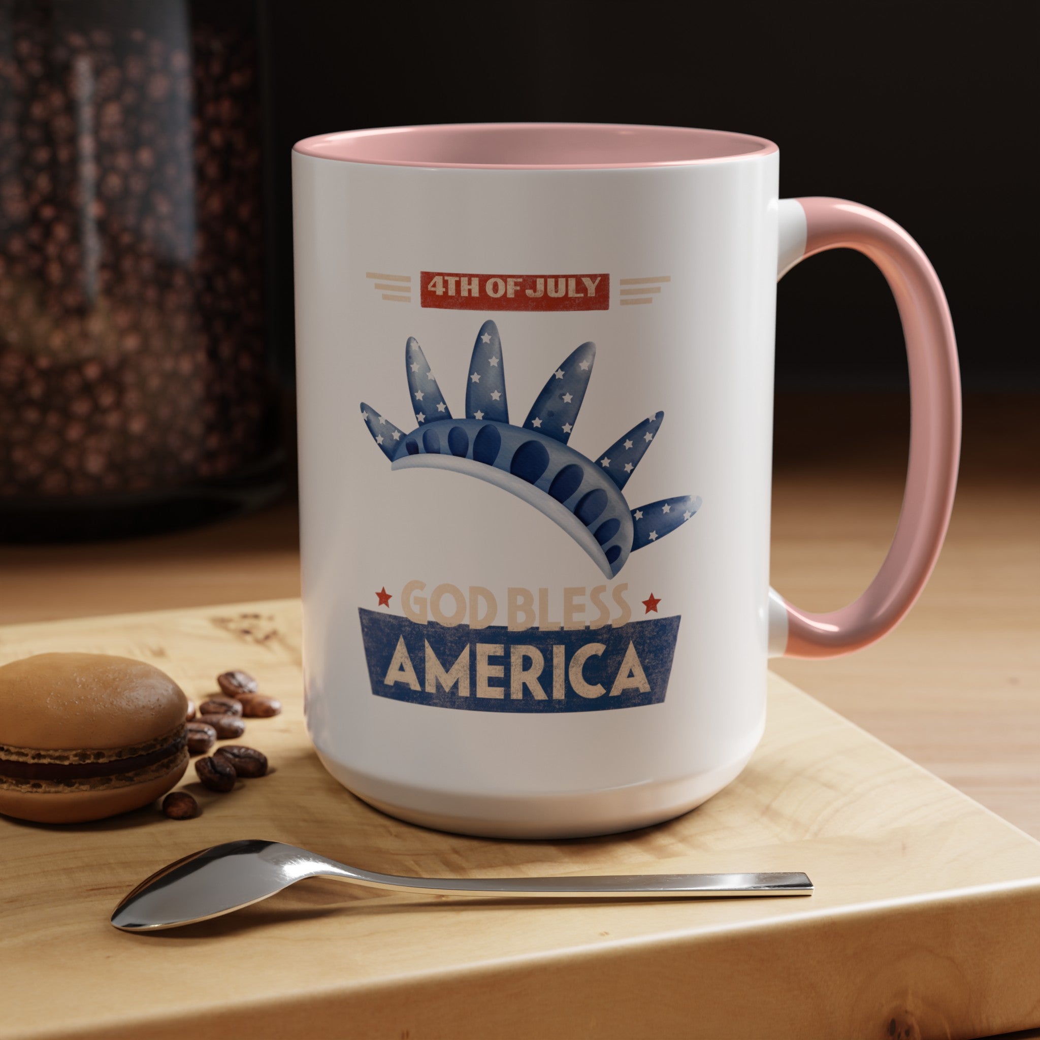 God Bless America Accent Coffee Mug (11, 15oz)