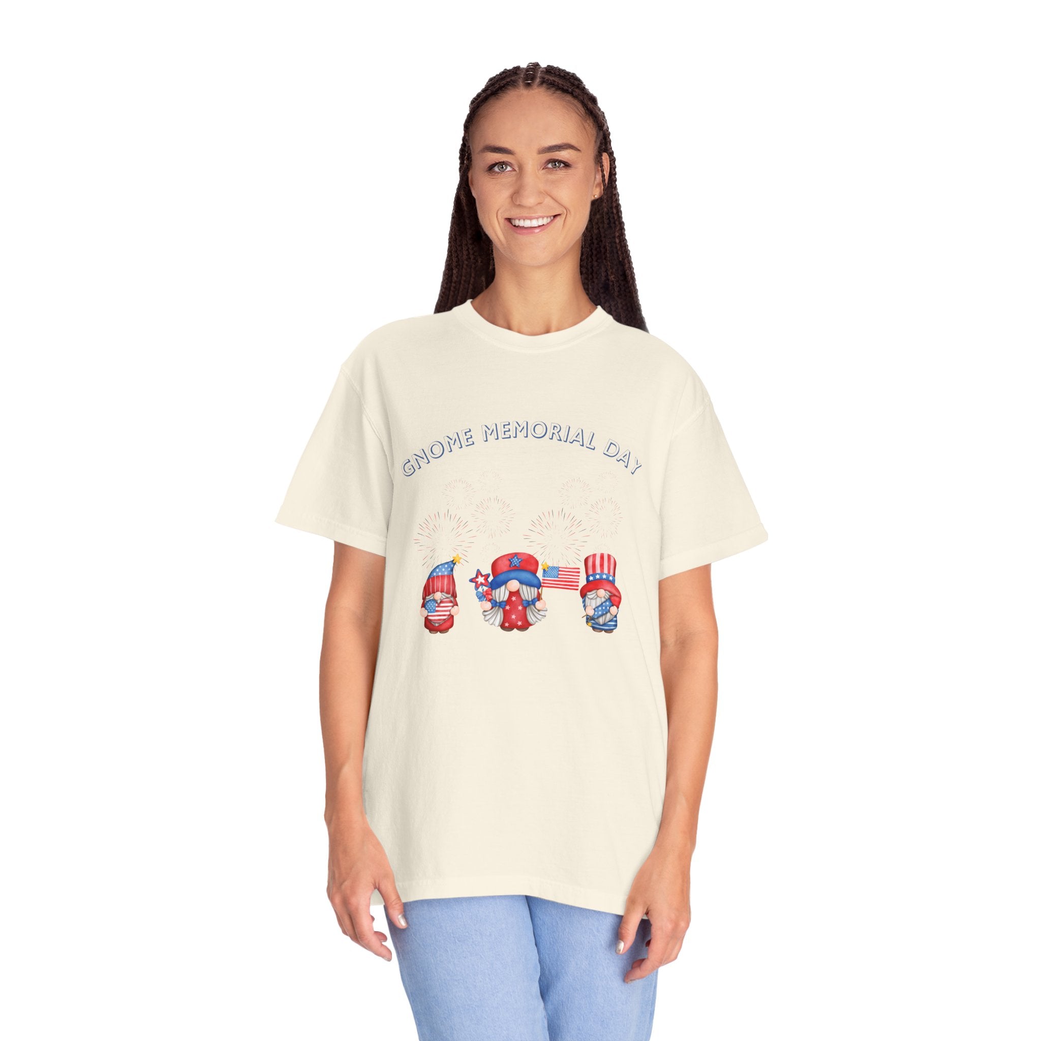 Gnome Memorial Day Unisex Garment-Dyed T-Shirt
