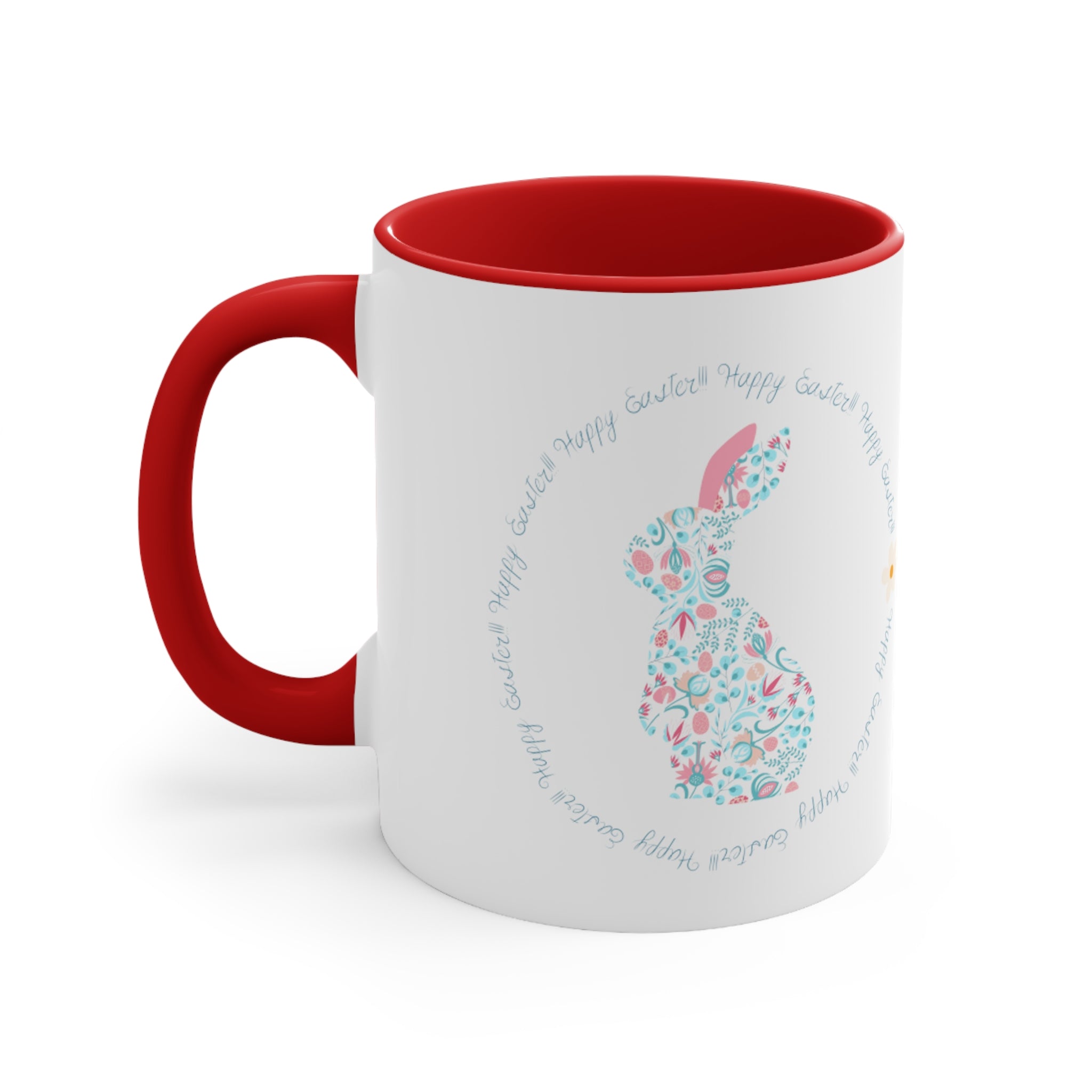 Happy Easter Rabbit Day Accent Coffee Mug, 11oz