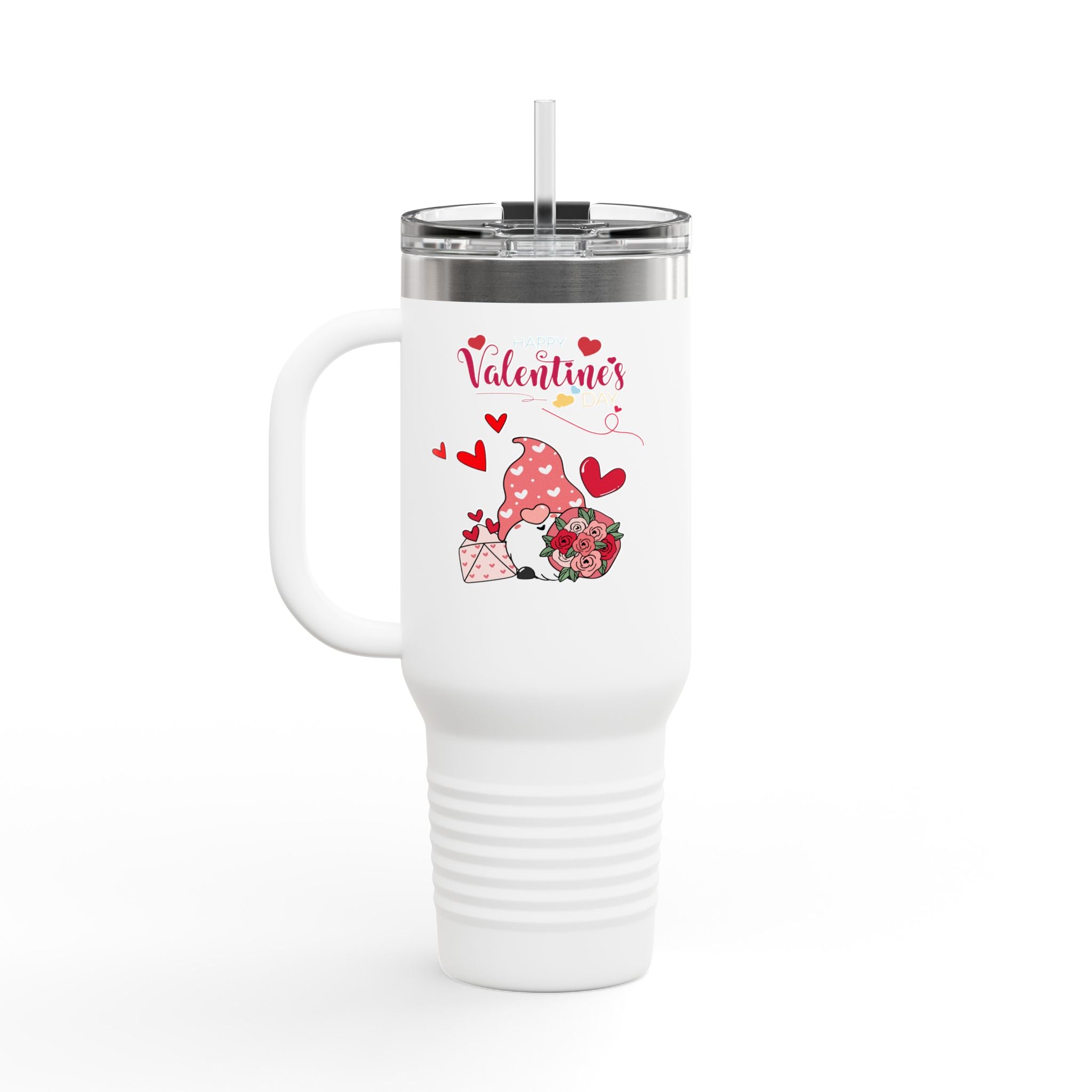 Gnome Valentine's Day Insulated Travel Mug, 40oz