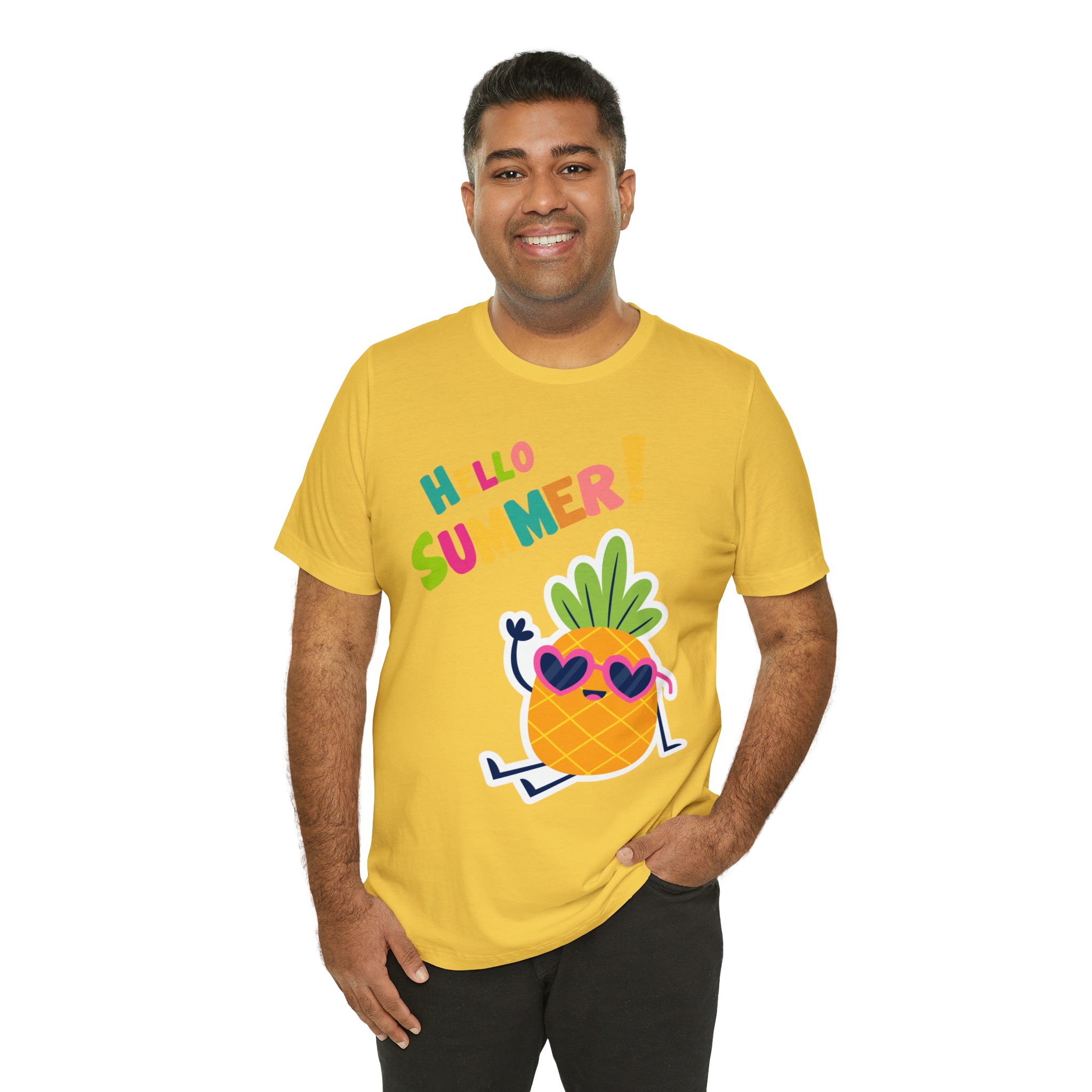 Hello Pineapple Summer Unisex Jersey Short Sleeve Tee