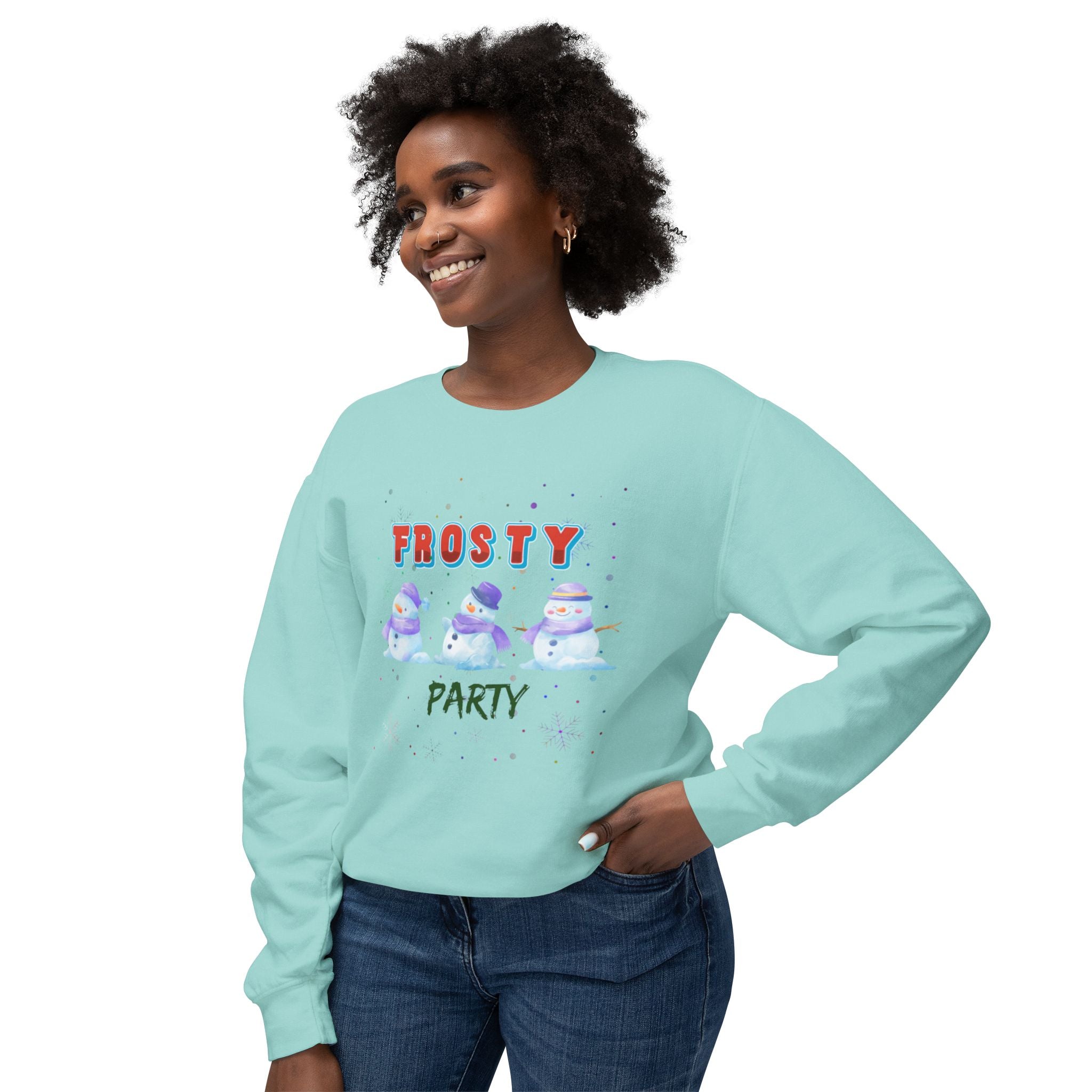 Frosty Party Unisex Lightweight Crewneck Sweatshirt