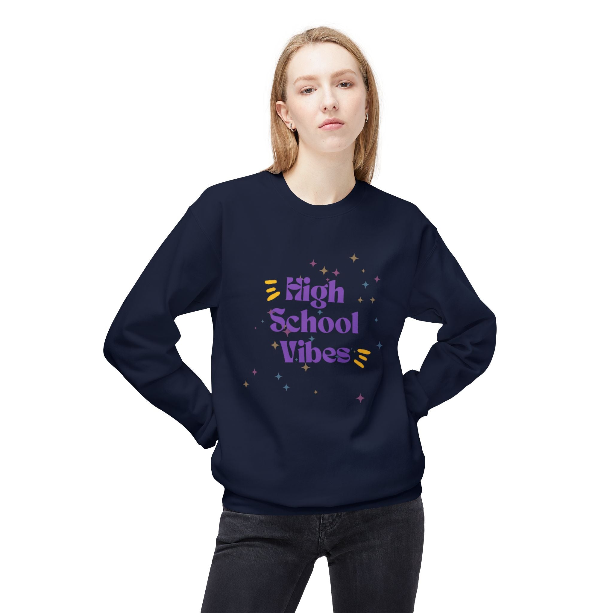 High School Vibes Unisex Midweight Softstyle Fleece Crewneck Sweatshirt