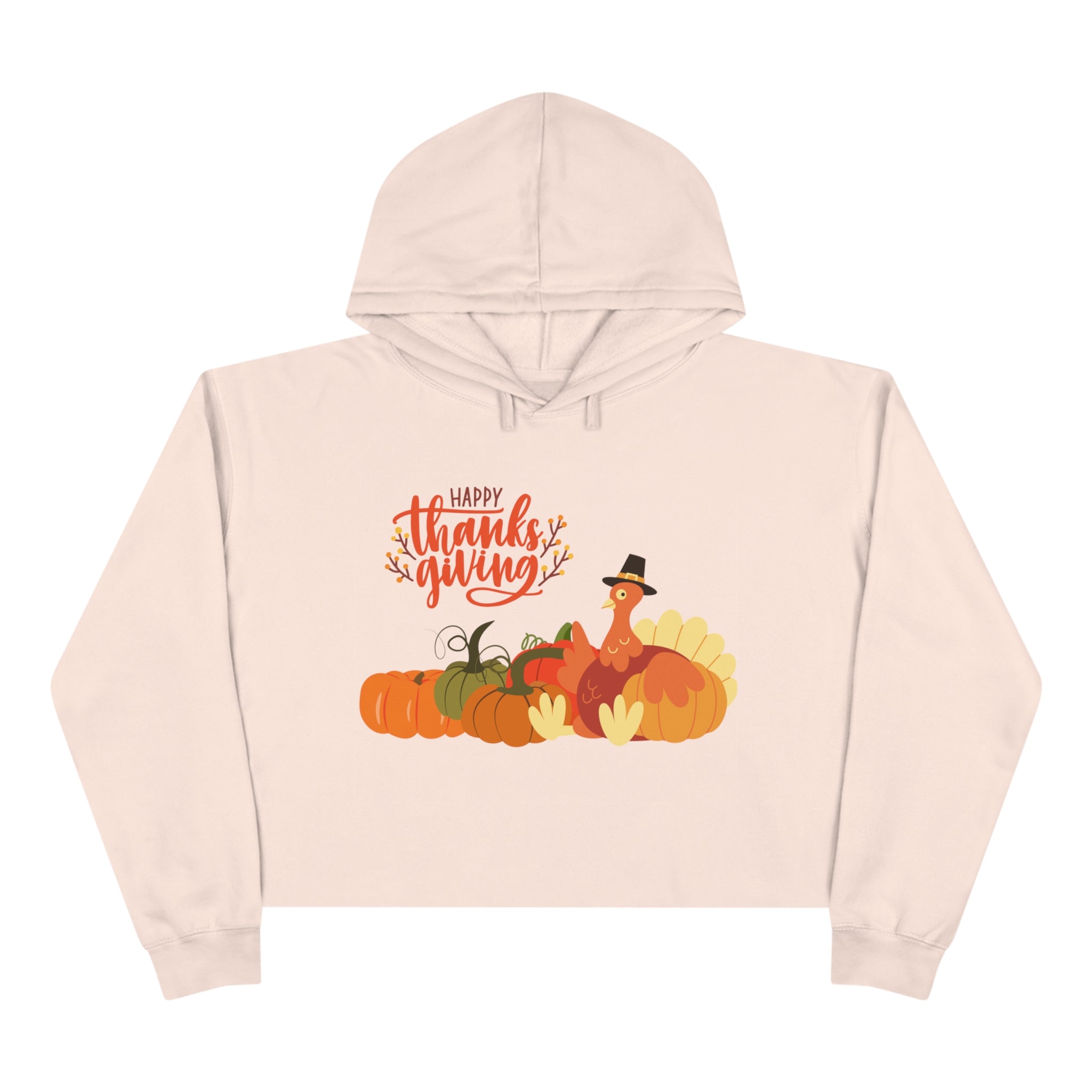 Happy Thanksgiving Turkey Crop Hoodie