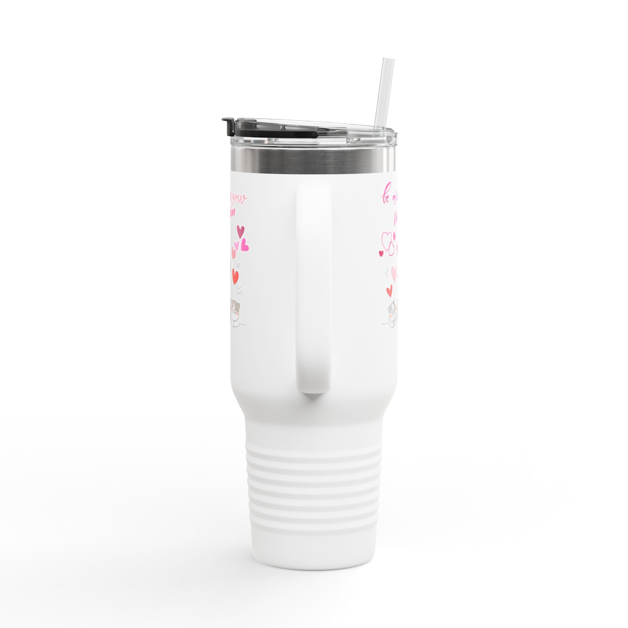 Meow Valentine's Day Insulated Travel Mug, 40oz