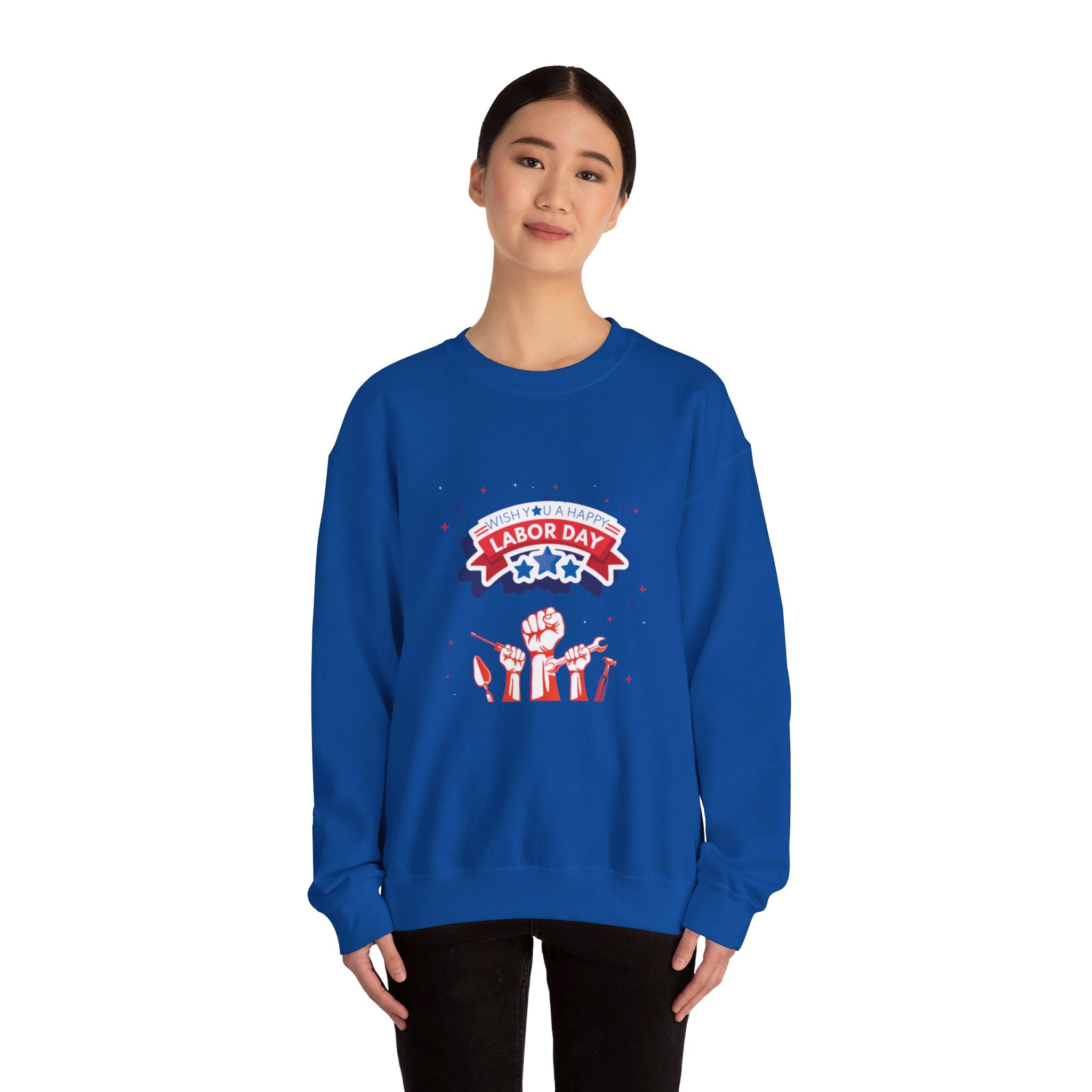 Wish U A Happy Labor Day Unisex Heavy Blend™ Crewneck Sweatshirt