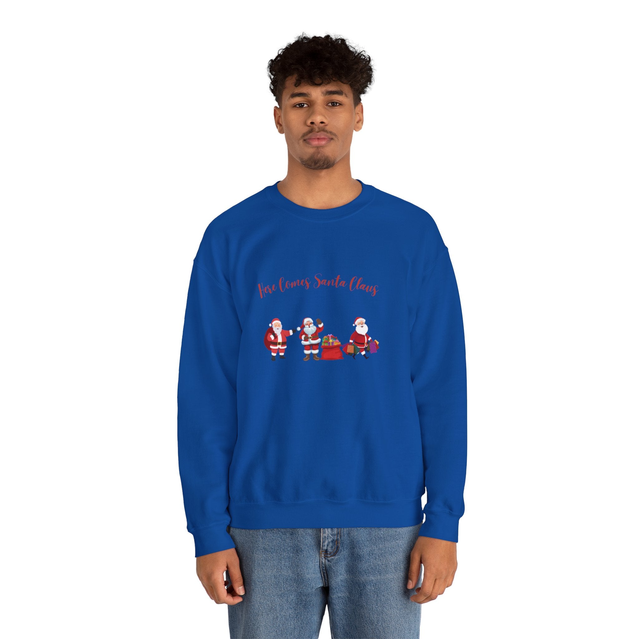 Here Comes Santa Claus Unisex Heavy Blend™ Crewneck Sweatshirt