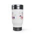 Happy 4th Of July Gnome Stainless Steel Travel Mug with Handle, 14oz