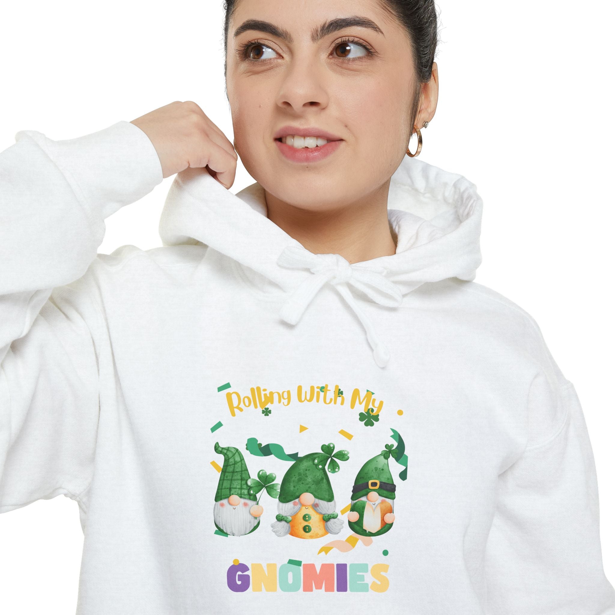 Rolling With My Gnomies Unisex Garment-Dyed Hoodie