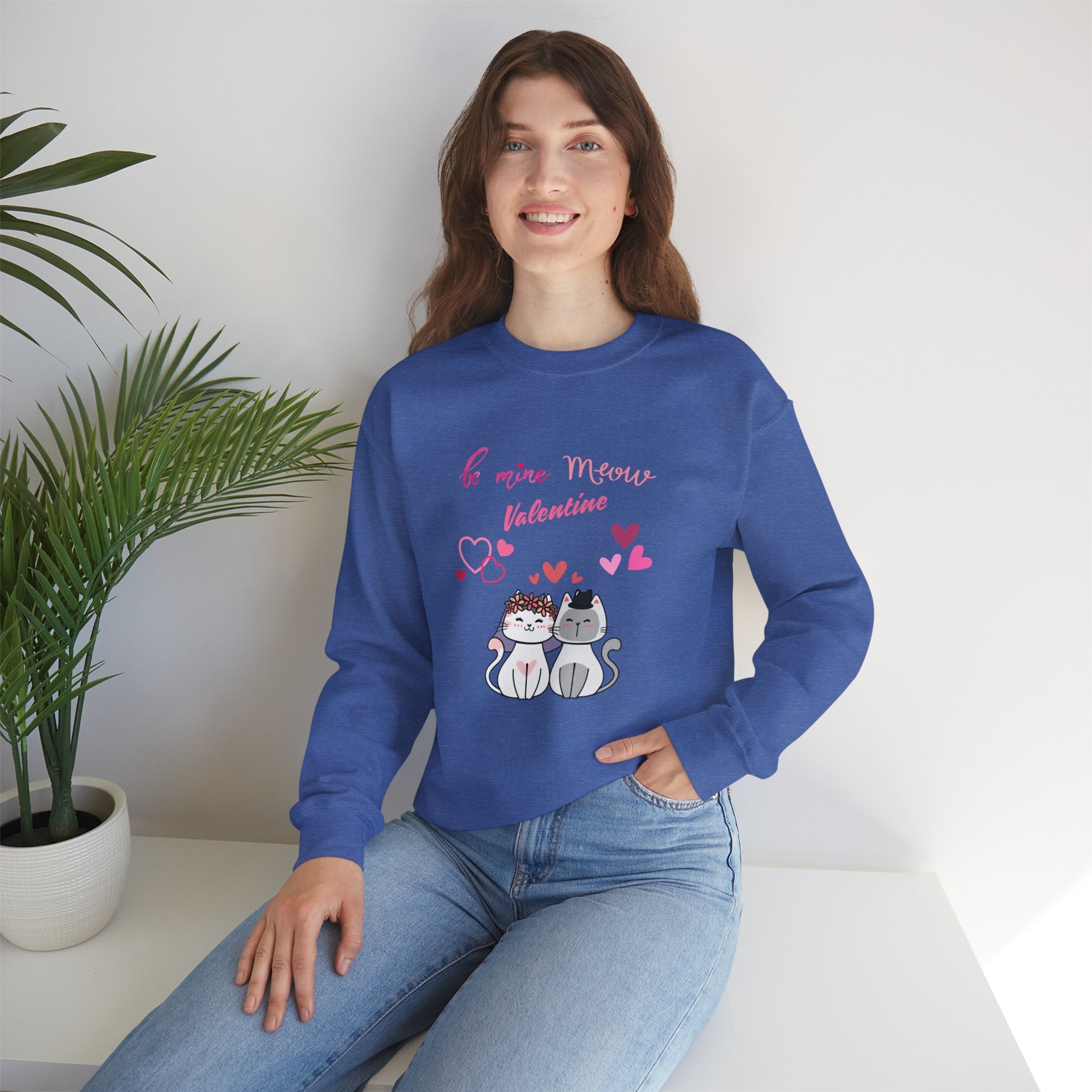 Meow Valentine's Day Unisex Heavy Blend™ Crewneck Sweatshirt